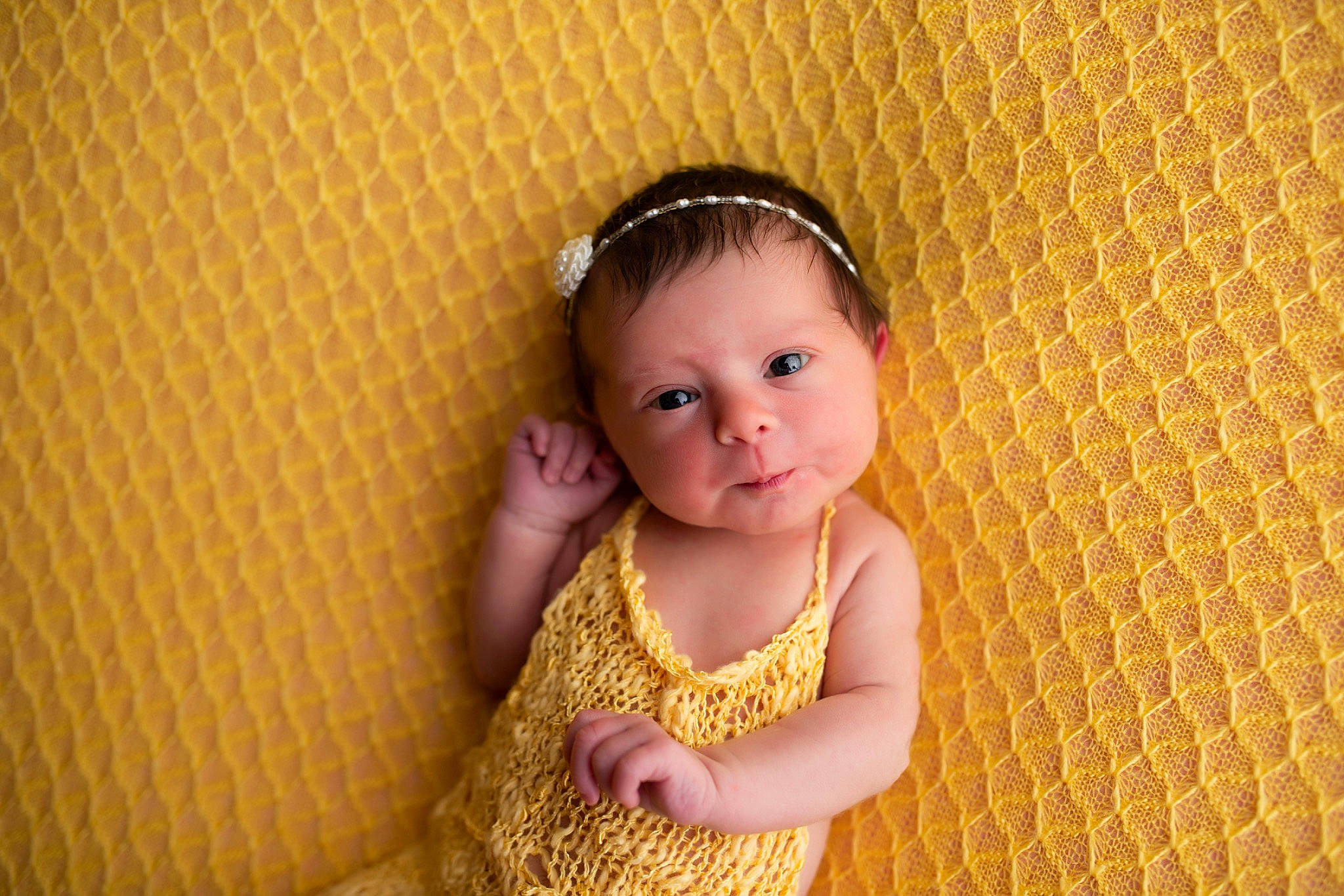 Shelby joined the competition — help win amazing prizes! baby, baby_toddler_clothing, cheek, child, embellishment, eyelash, fashion_accessory, flash_photography, happy, headband, headpiece, iris, jewellery, magenta, pattern, person, pink, skin, sleeve, toddler