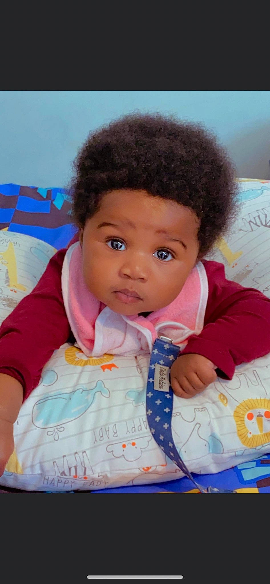 Kennedi joined the competition — help win amazing prizes! afro, baby_toddler_clothing, cheek, child, chin, eye, eyebrow, face, facial_expression, forehead, hairstyle, happy, head, iris, lip, nose, person, pink, skin, sleeve