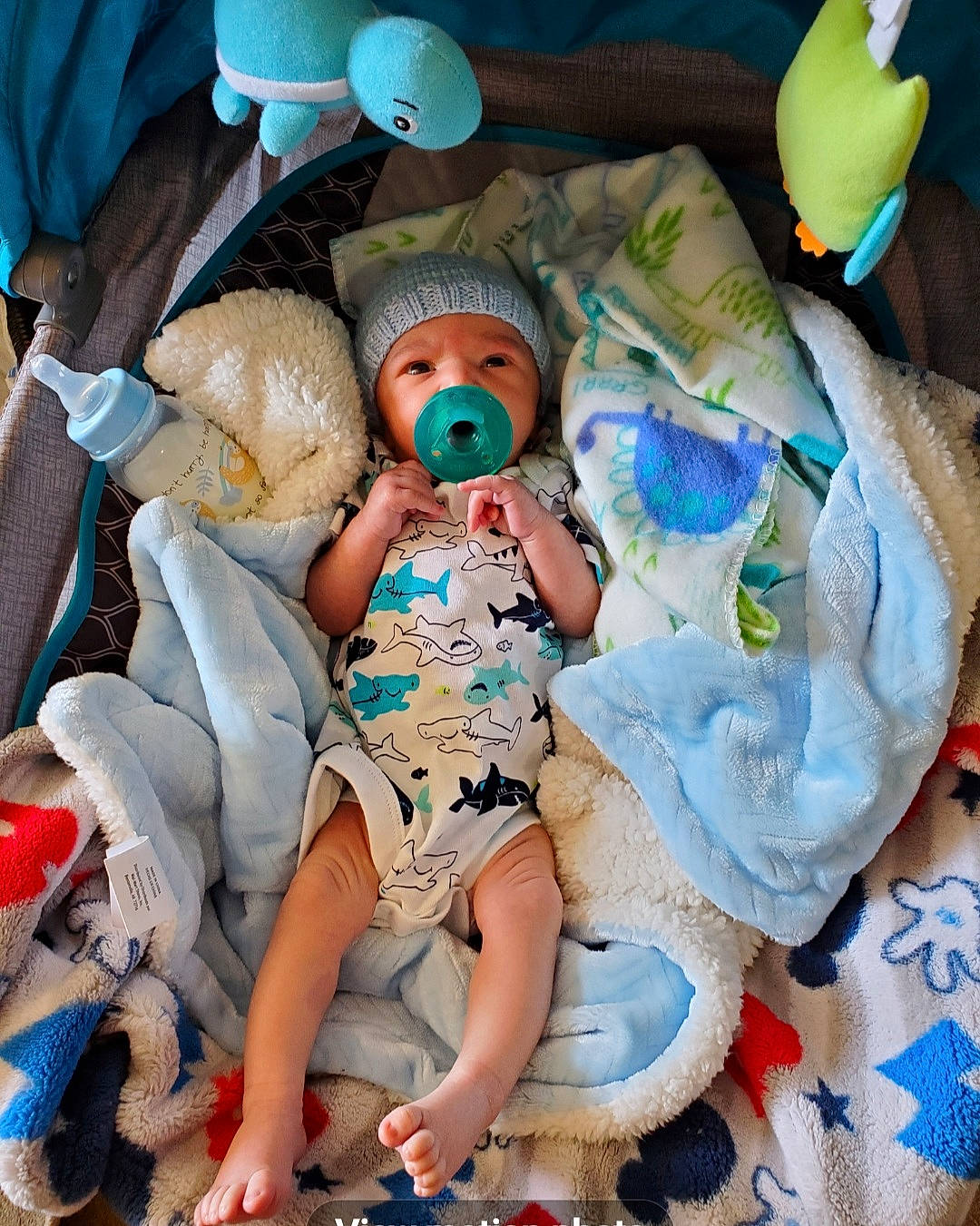 Kameron joined the competition — help win amazing prizes! abdomen, baby, baby_products, baby_sleeping, baby_toddler_clothing, child, comfort, event, fun, hat, headwear, linens, person, plush, product, room, skin, stuffed_toy, thigh, toddler