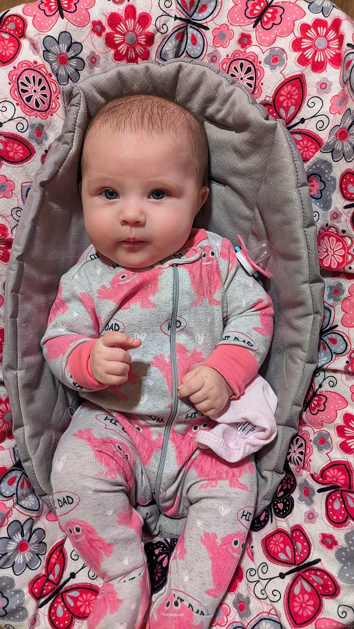 Katherine joined the competition — help win amazing prizes! baby, baby_toddler_clothing, beauty, cheek, child, eye, face, facial_expression, happy, head, human, outerwear, pattern, people, person, pink, product, skin, sleeve, textile