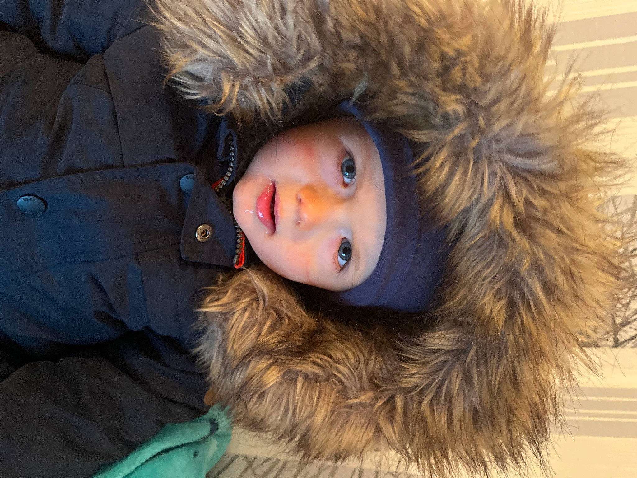 Gabyn a rejoint le concours — aidez-le/la à gagner de superbes lots ! animal_product, brown_hair, cap, cheek, child, comfort, electric_blue, eye, eyebrow, fur, fur_clothing, glove, headwear, hood, jacket, natural_material, nose, parka, person, skin