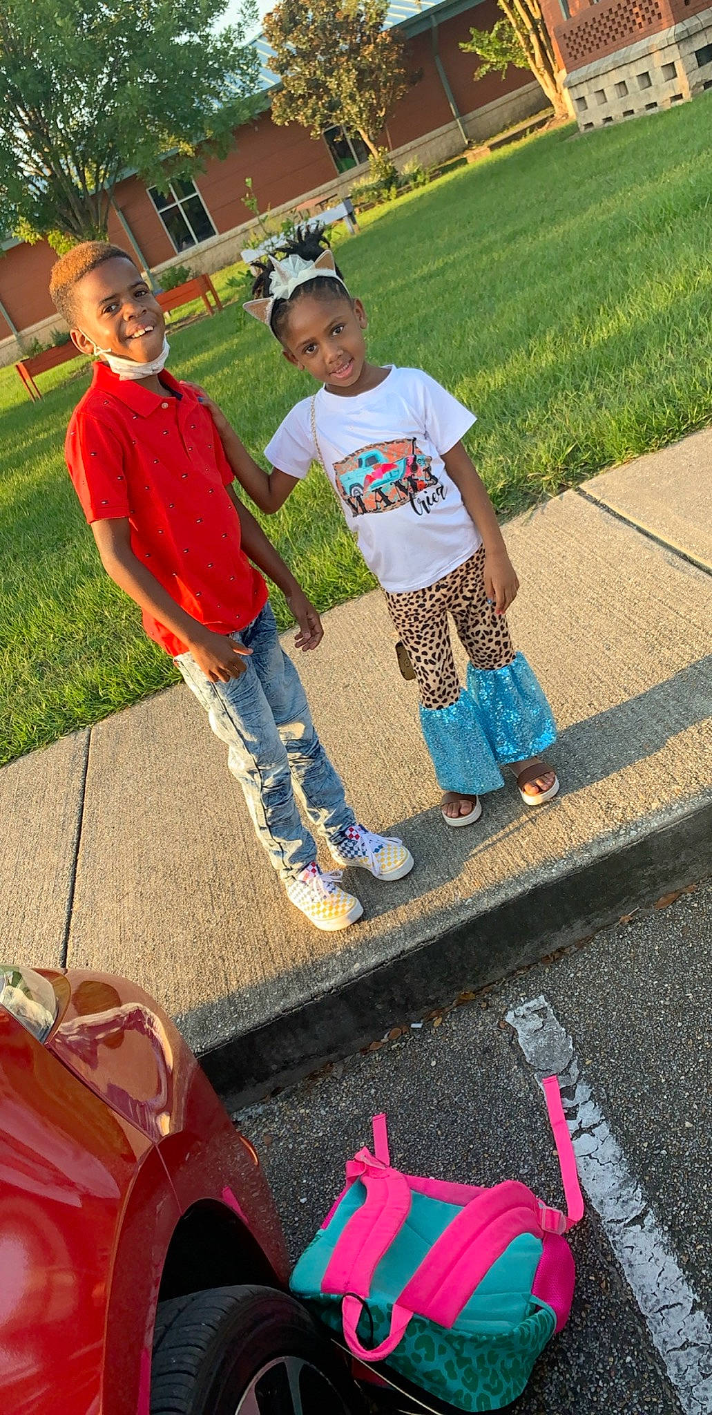 Aubrielle is registered to the contest to win money with this photo: asphalt, carmine, child, event, fun, games, grass, green, happy, joy, lawn, leisure, person, plant, recreation, shoe, shorts, snapshot, sneakers, soil