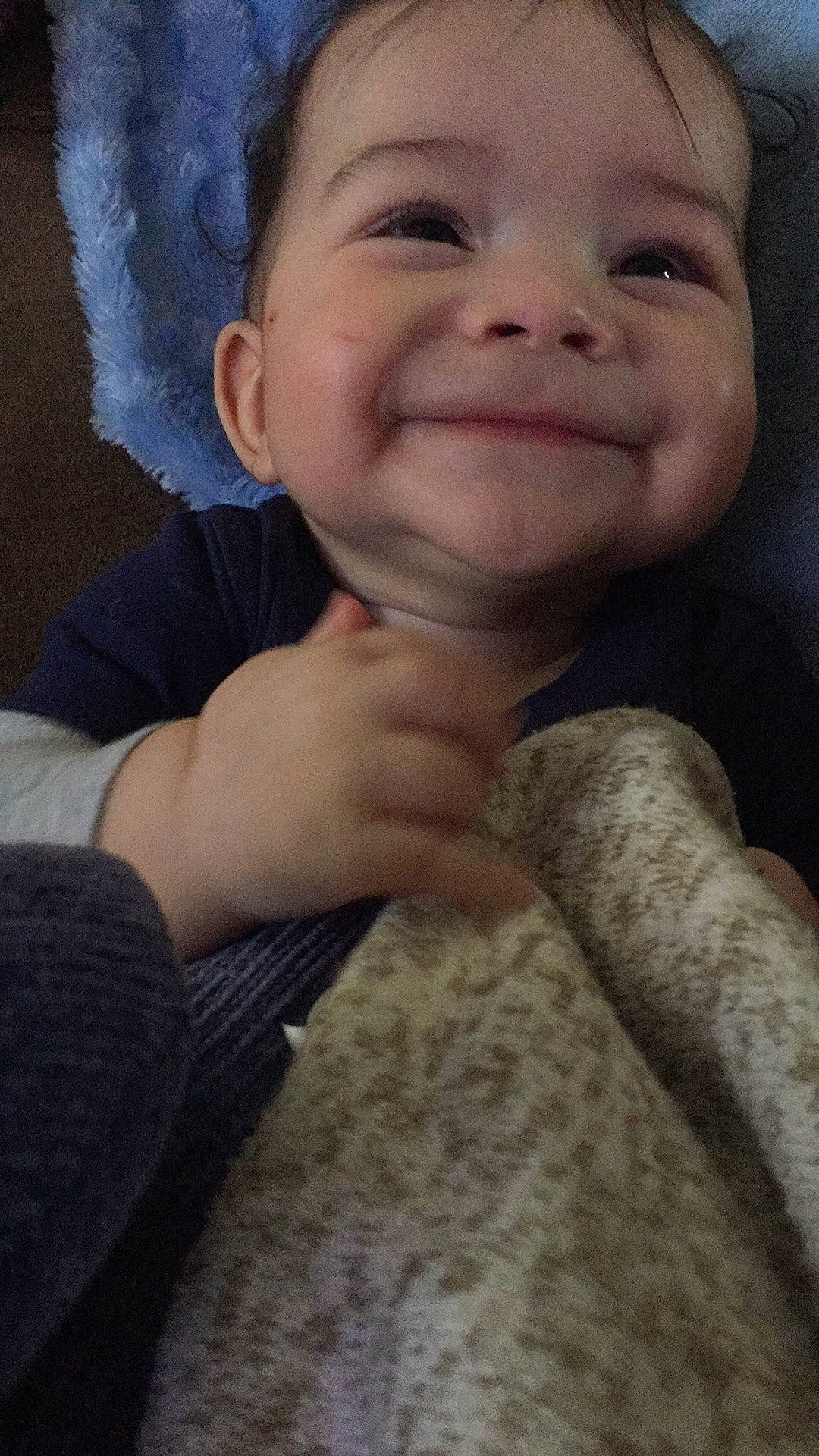 Graham is registered to the contest to win money with this photo: baby, cheek, child, chin, eye, eyebrow, face, facial_expression, forehead, happy, head, laugh, lip, mouth, nose, person, portrait, skin, smile, toddler