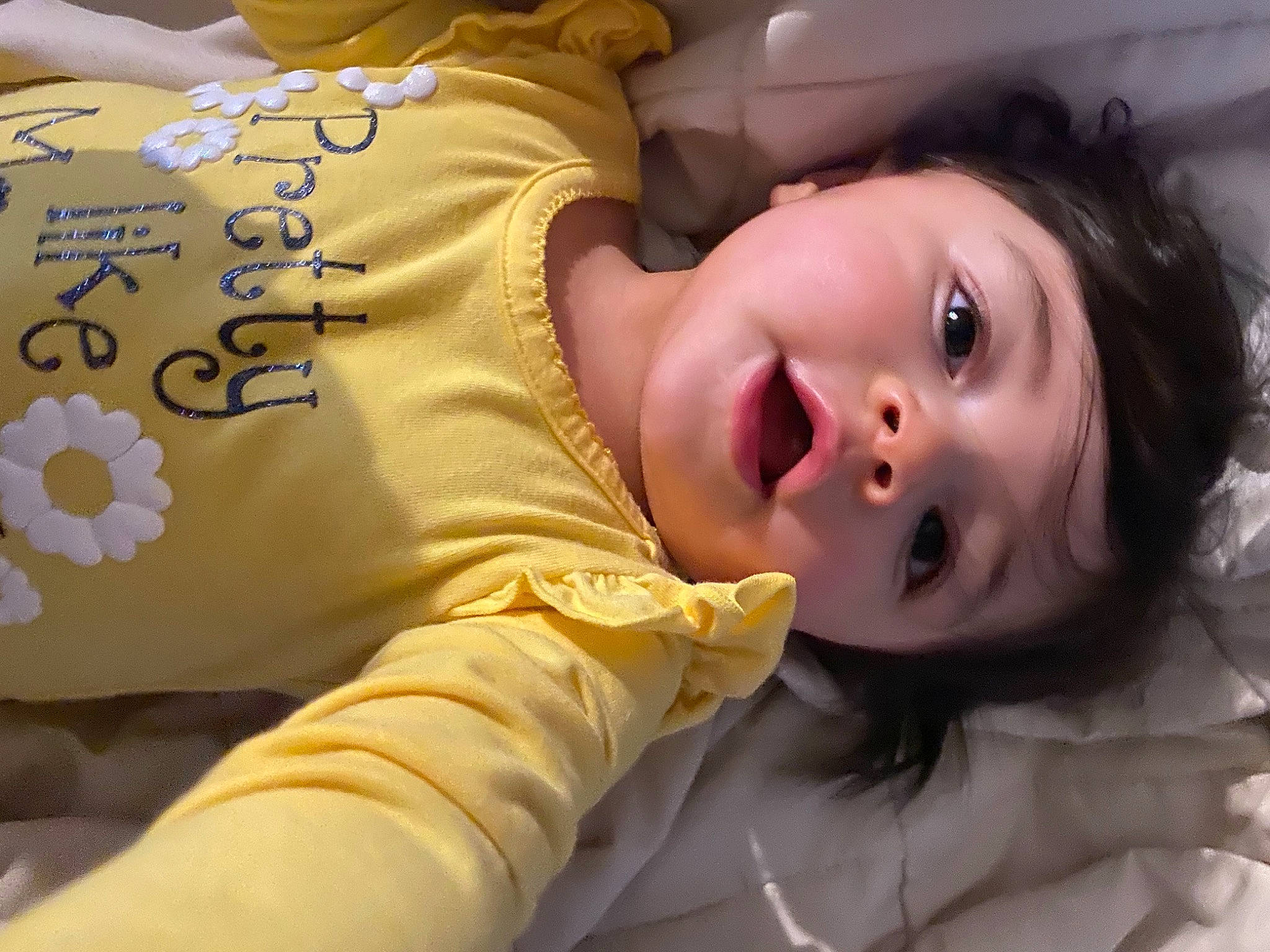 Kori joined the competition — help win amazing prizes! baby, cheek, child, chin, comfort, eyelash, finger, flash_photography, happy, lip, mammal, mouth, neck, nose, person, skin, sleeve, smile, textile, toddler