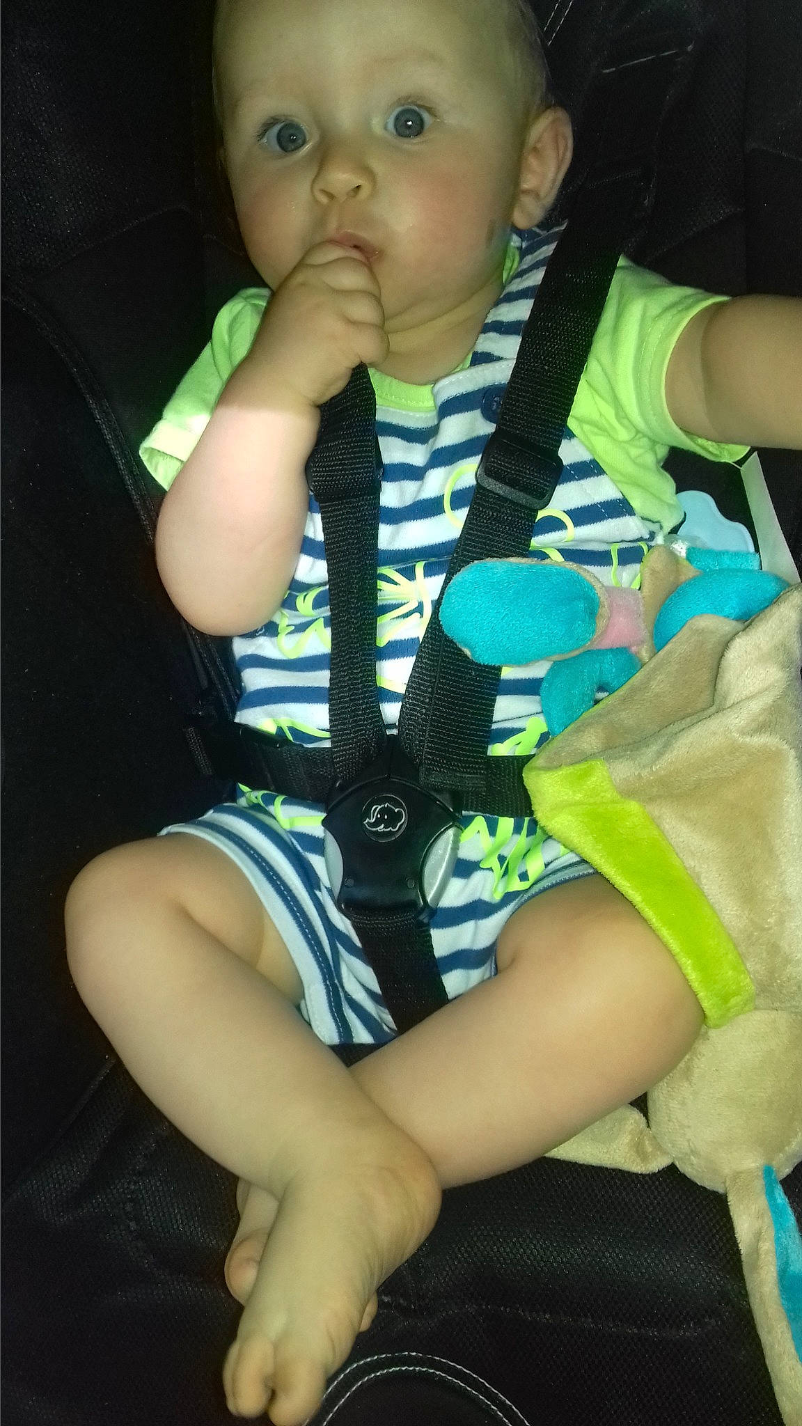 Noé a rejoint le concours — aidez-le/la à gagner de superbes lots ! abdomen, arm, baby_products, black_hair, child, day, eye, finger, fun, girl, hand, infant, leg, mouth, person, product, sitting, skin, thigh, toddler