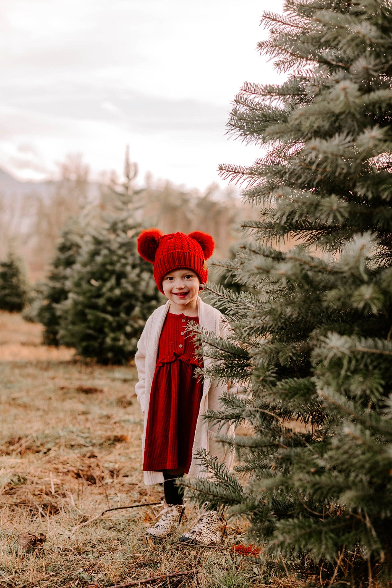 Tinley joined the competition — help win amazing prizes! conifer, event, evergreen, forest, freezing, fun, fur, grass, happy, headwear, holiday, joy, landscape, larch, people_in_nature, person, plant, sky, toddler, tradition