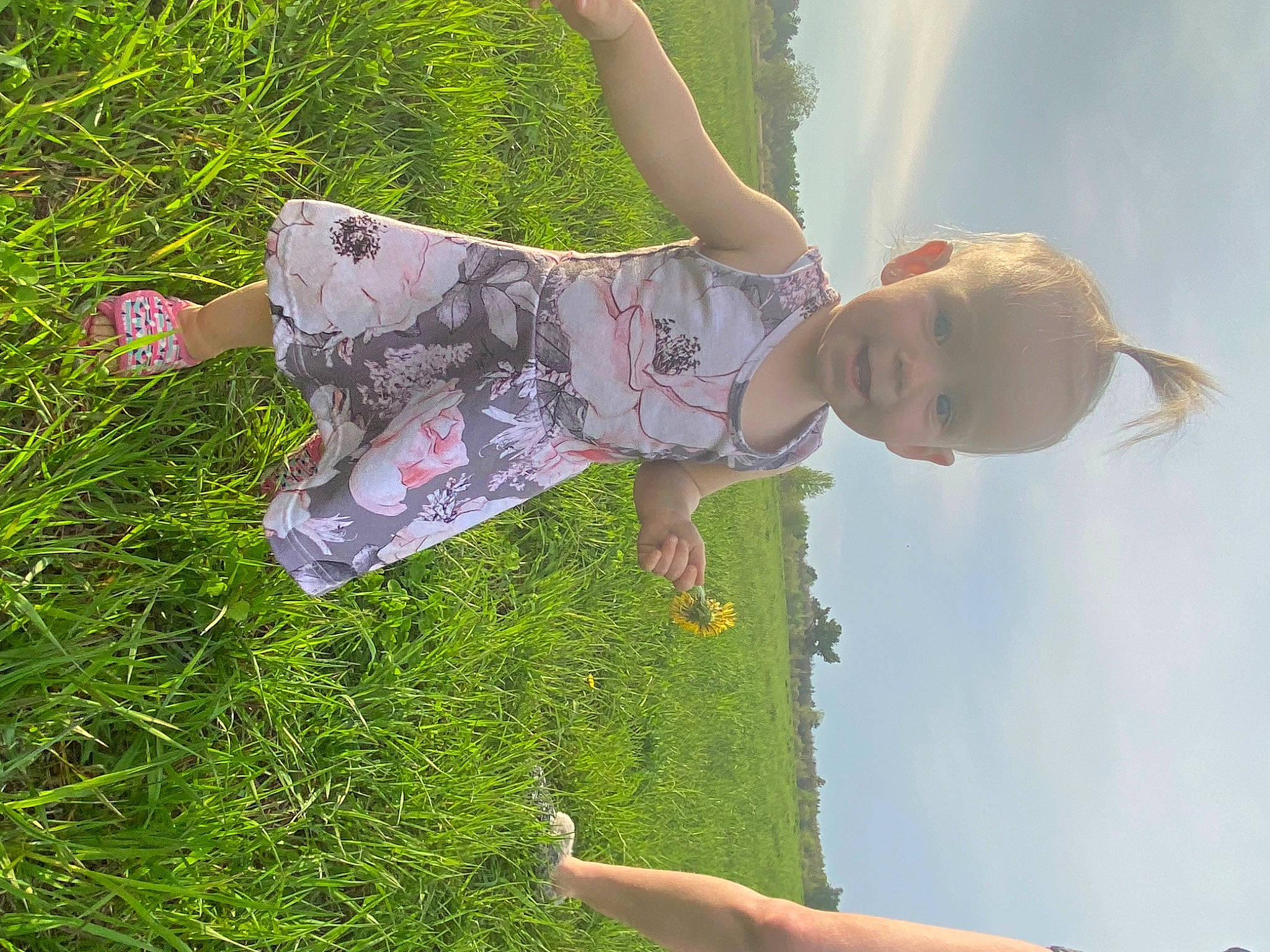 Lyvia participe au concours pour gagner de l'argent avec cette photo : child, cloud, fun, grass, grass_family, grassland, green, happy, landscape, lawn, leisure, meadow, people_in_nature, person, plant, play, recreation, sky, summer, toddler