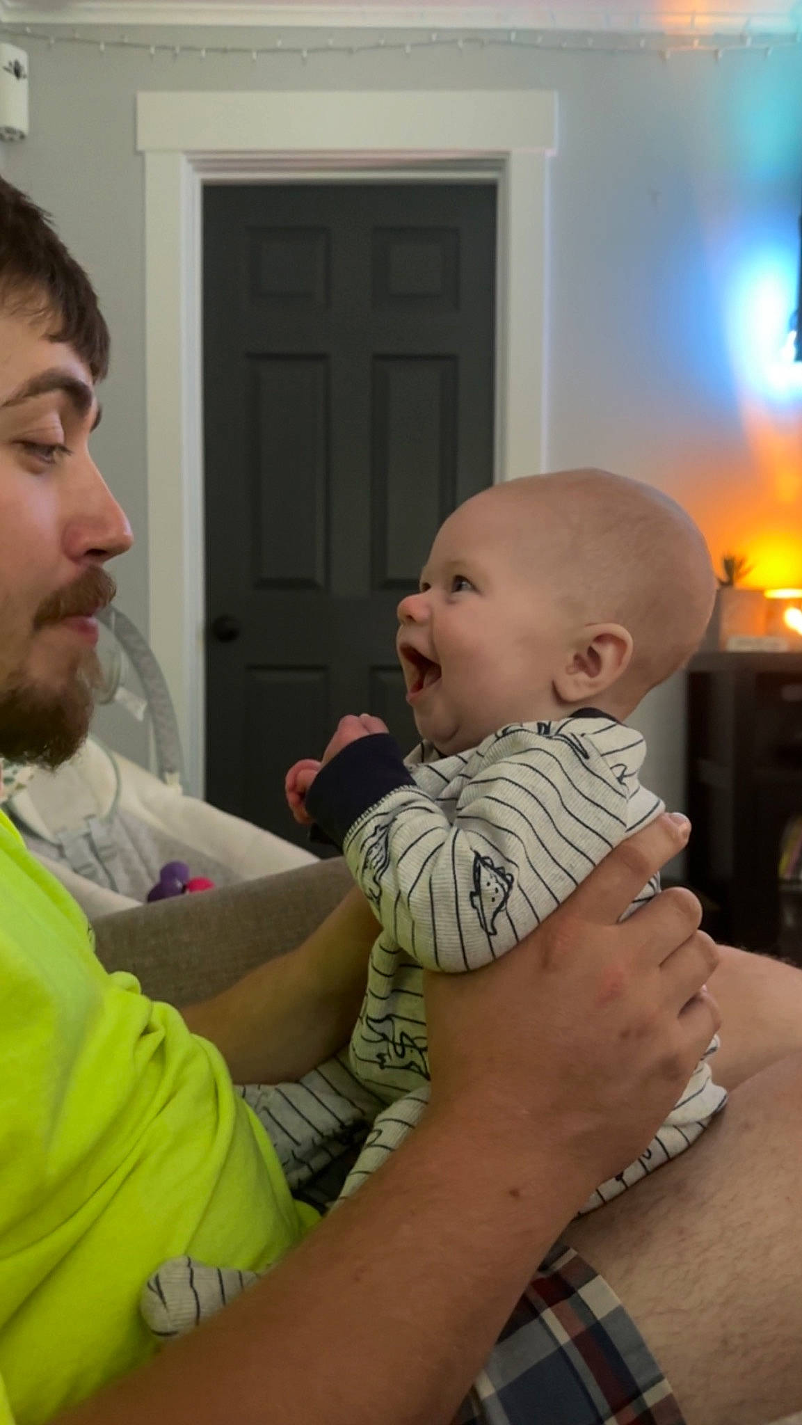 Carter joined the competition — help win amazing prizes! baby, baby_toddler_clothing, beard, cheek, child, comfort, door, event, face, finger, gesture, happy, human_body, iris, mouth, nose, person, shoulder, skin, smile