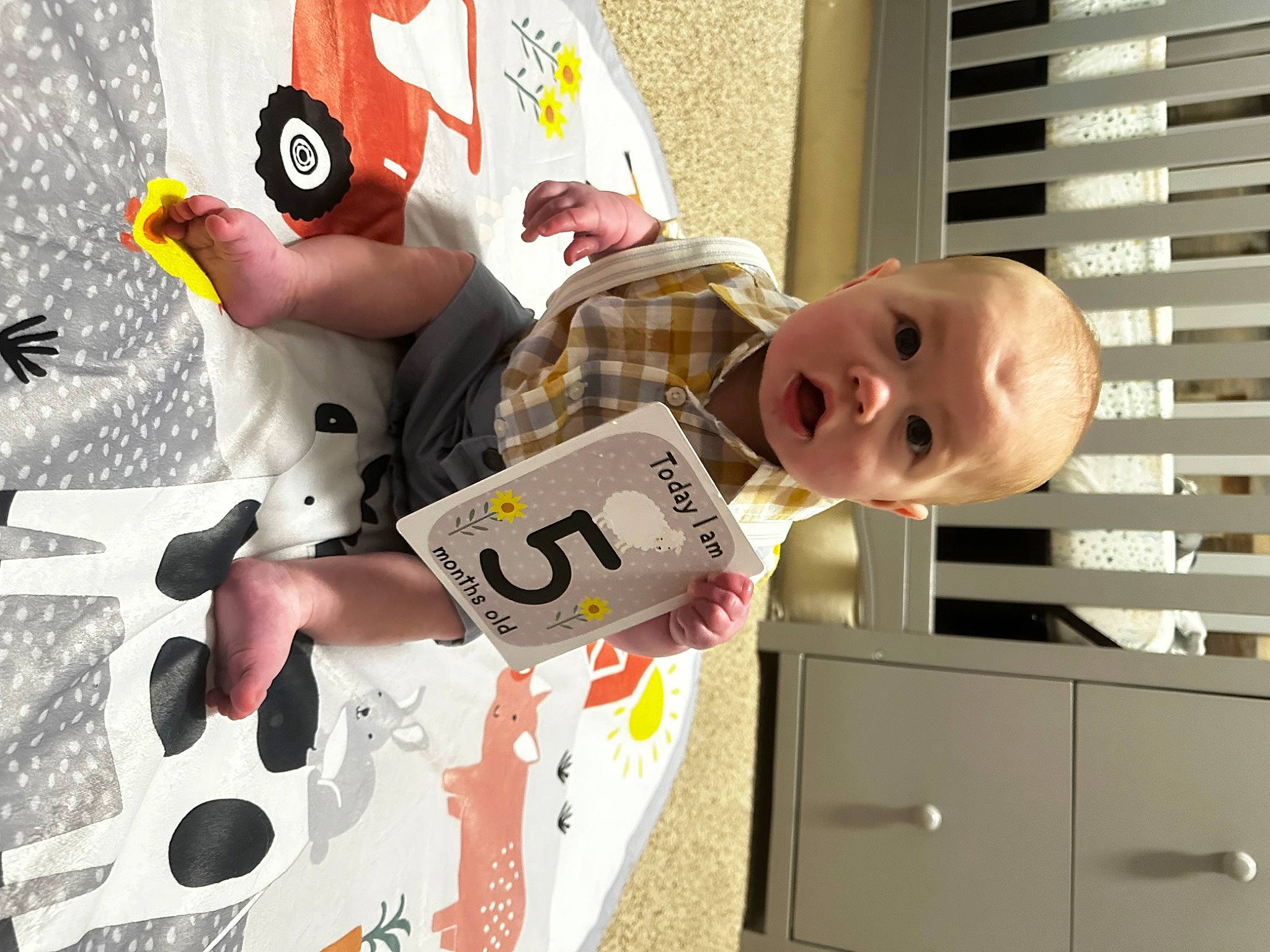 Carter is registered to the contest to win money with this photo: art, baby, baby_products, baby_toys, cabinetry, carmine, child, drawer, fun, pattern, person, play, room, sleeve, smile, surprise, t_shirt, toddler, toy, visual_arts