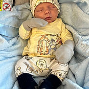 Devin joined the competition — help win amazing prizes! baby, sleeping, infant, blanket, mittens, hat, winnie_the_pooh, tiger, eeyore, clothing, socks, car_seat, soft, cute, cozy, child, resting, portrait, nursery, comfortable