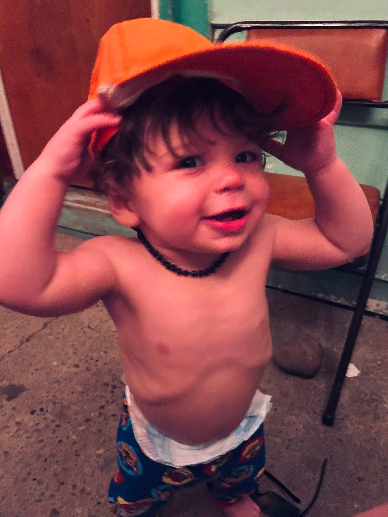 Bryer is registered to the contest to win money with this photo: abdomen, baby, cap, cheek, chest, cool, finger, fun, gesture, happy, hat, lip, mouth, muscle, nose, person, skin, smile, thumb, toddler