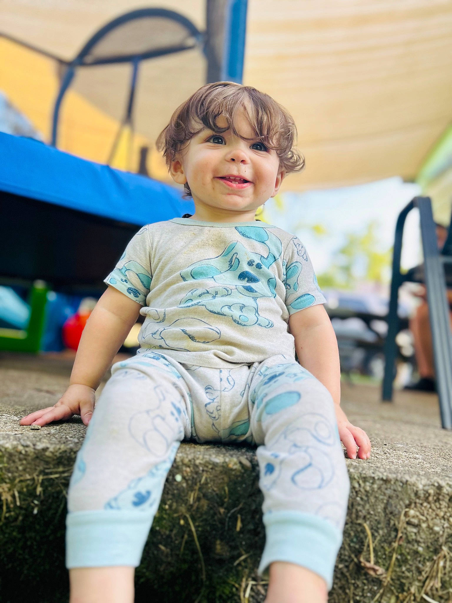 Bryer joined the competition — help win amazing prizes! child, electric_blue, facial_expression, flash_photography, fun, grass, happy, human_leg, joy, leisure, people_in_nature, person, play, recreation, sitting, skin, smile, summer, t_shirt, thigh