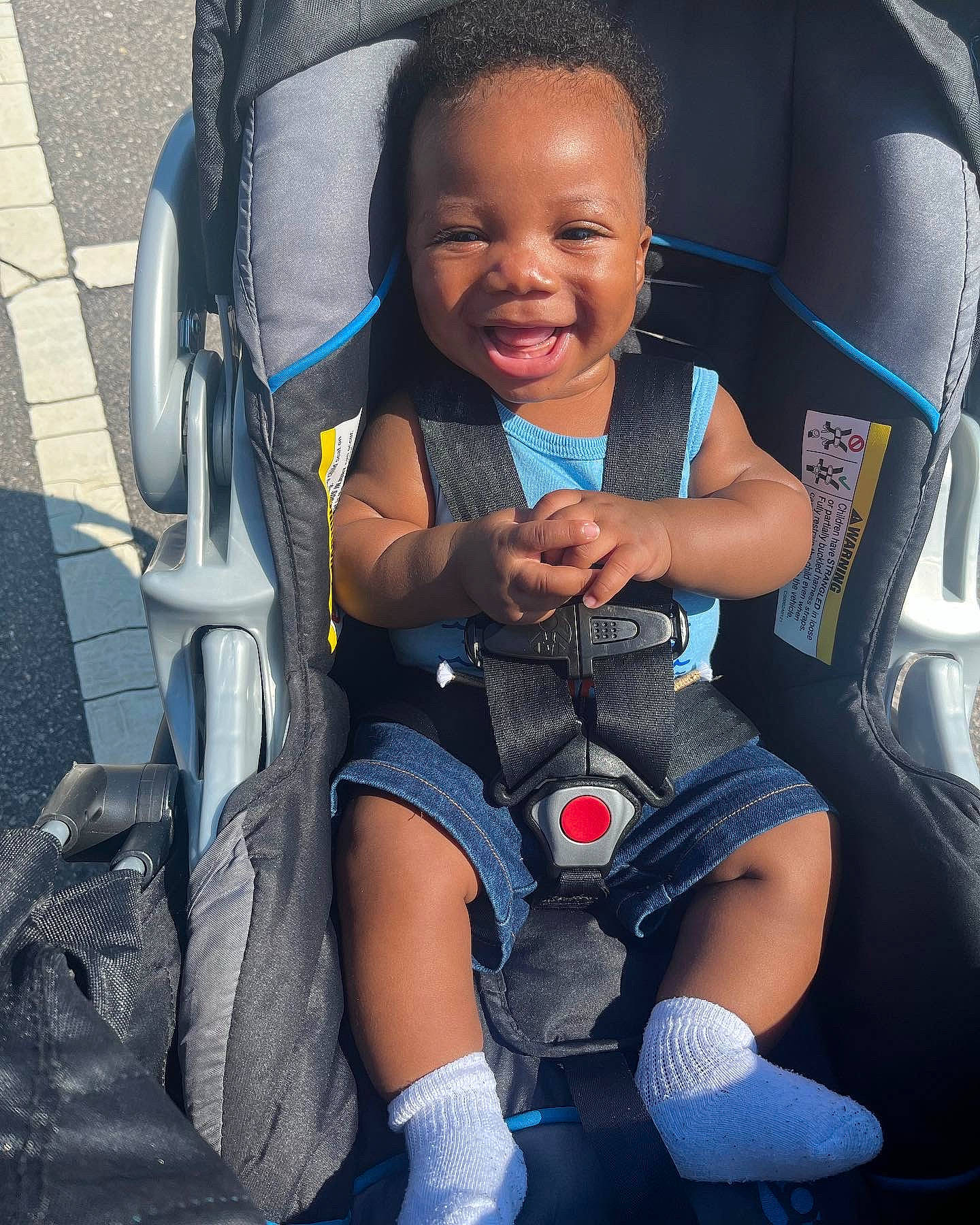 Jasani joined the competition — help win amazing prizes! auto_part, baby, baby_carriage, baby_toddler_clothing, black, car_seat, child, comfort, electric_blue, fun, human_leg, lap, people, person, product, sitting, smile, thigh, toddler, travel