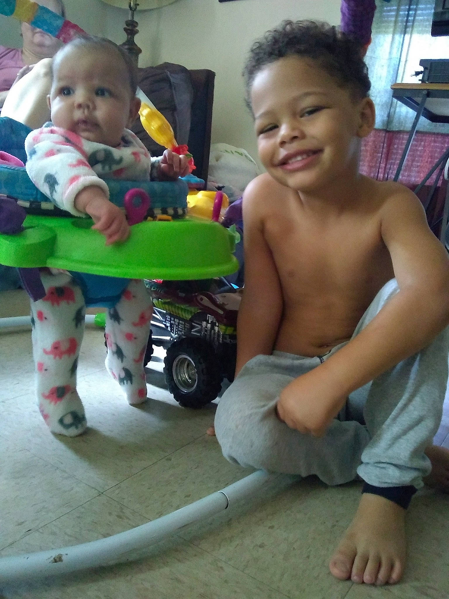 Deandre joined the competition — help win amazing prizes! baby, baby_products, child, joy, leg, person, play, product, sitting, skin, smile, toddler, toy