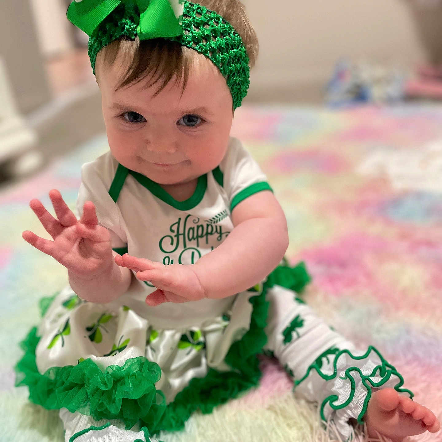 Winter joined the competition — help win amazing prizes! accessories, baby, bodypart, clothing, costume, dress, face, finger, furniture, hand, hat, head, headband, jewelry, person, photography, portrait, sitting, t_shirt, toy