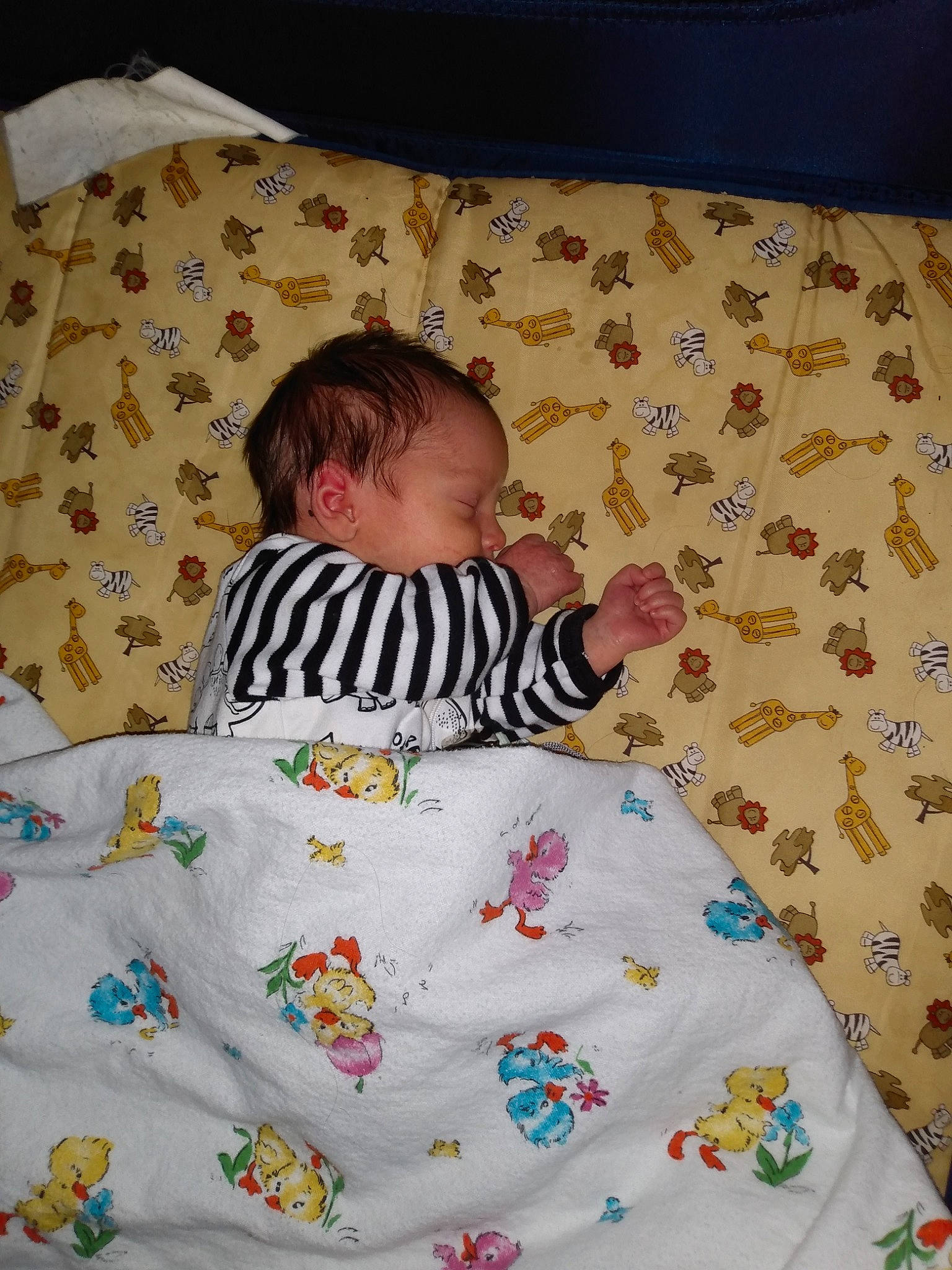 Callen is registered to the contest to win money with this photo: baby, baby_products, baby_sleeping, baby_toddler_clothing, bed, bed_sheet, bedding, bedtime, child, comfort, face, head, linens, pattern, people, person, room, skin, t_shirt, textile