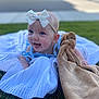 Cirilla joined the competition — help win amazing prizes! baby, child, smiling, bow, headband, blanket, plush, grass, outdoor, happy, blue_eyes, dress, cute, infant, toddler, person, portrait, soft_texture, sunlight, nature
