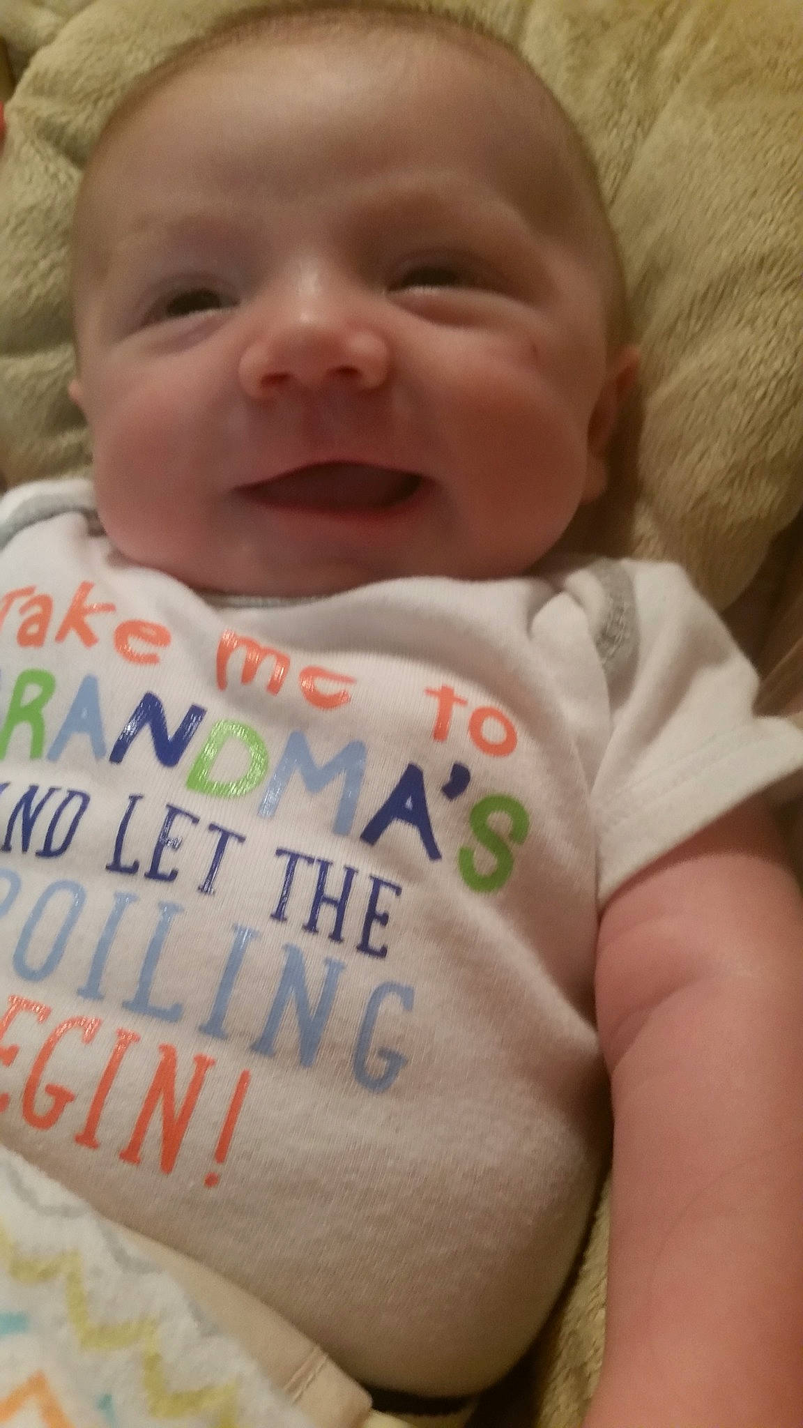 Braden is registered to the contest to win money with this photo: baby, baby_making_funny_faces, baby_toddler_clothing, cheek, child, facial_expression, lip, mouth, nose, person, skin, smile, toddler