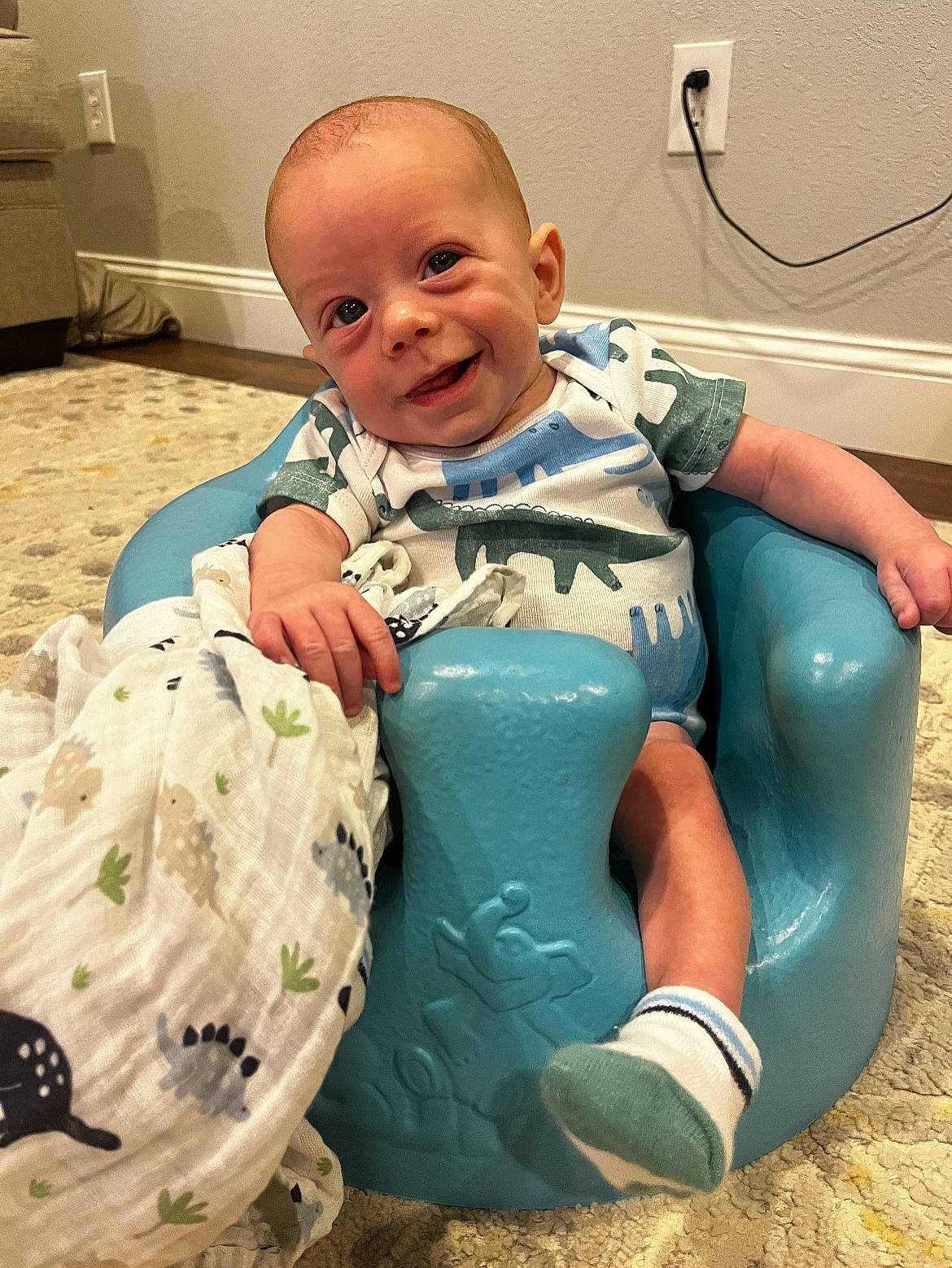 Cole joined the competition — help win amazing prizes! abdomen, baby, baby_products, baby_toddler_clothing, chair, child, comfort, fun, happy, linens, person, play, room, sitting, sleeve, smile, t_shirt, thigh, toddler