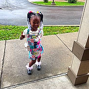 Zanyiah joined the competition — help win amazing prizes! child, city, clothing, dress, face, female, girl, grass, head, path, person, photography, plant, portrait, road, sidewalk, street, summer, urban, walking