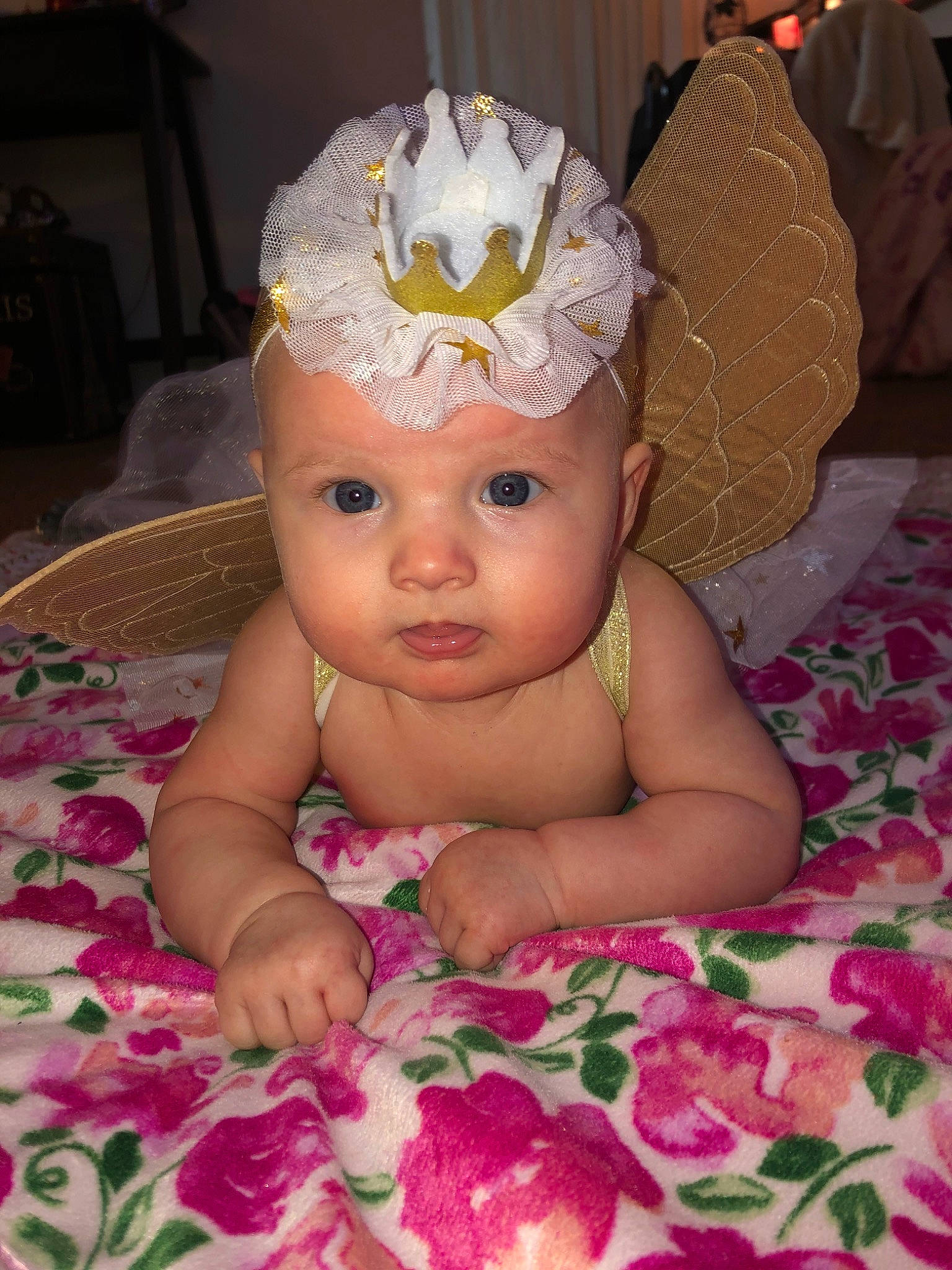 Jurnee joined the competition — help win amazing prizes! baby, child, costume_accessory, crown, fashion_accessory, hair_accessory, headgear, headpiece, person, pink, toddler