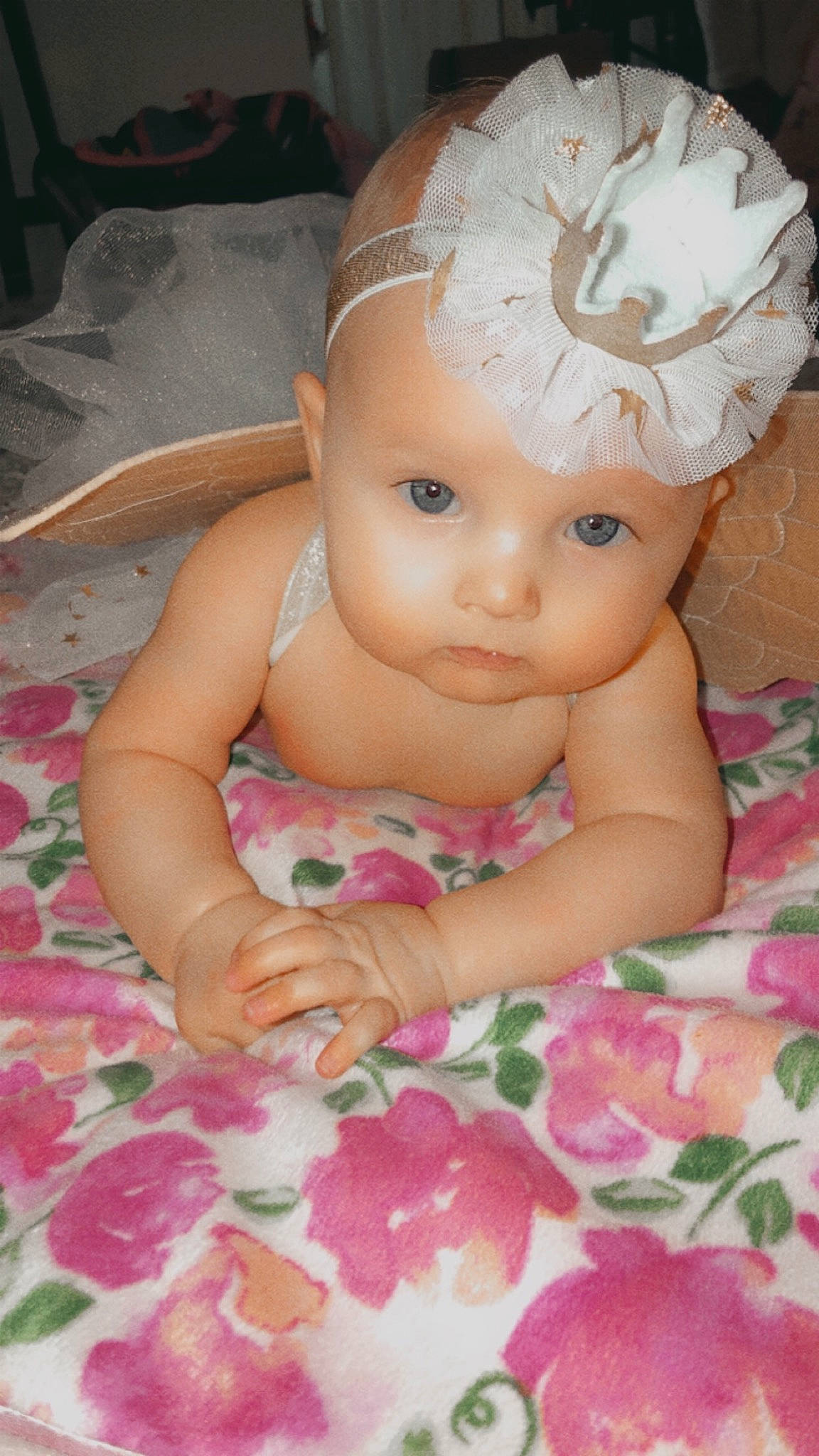 Jurnee joined the competition — help win amazing prizes! baby, baby_products, cheek, child, eye, face, hair_accessory, head, headband, headgear, iris, lip, person, pink, product, skin, toddler
