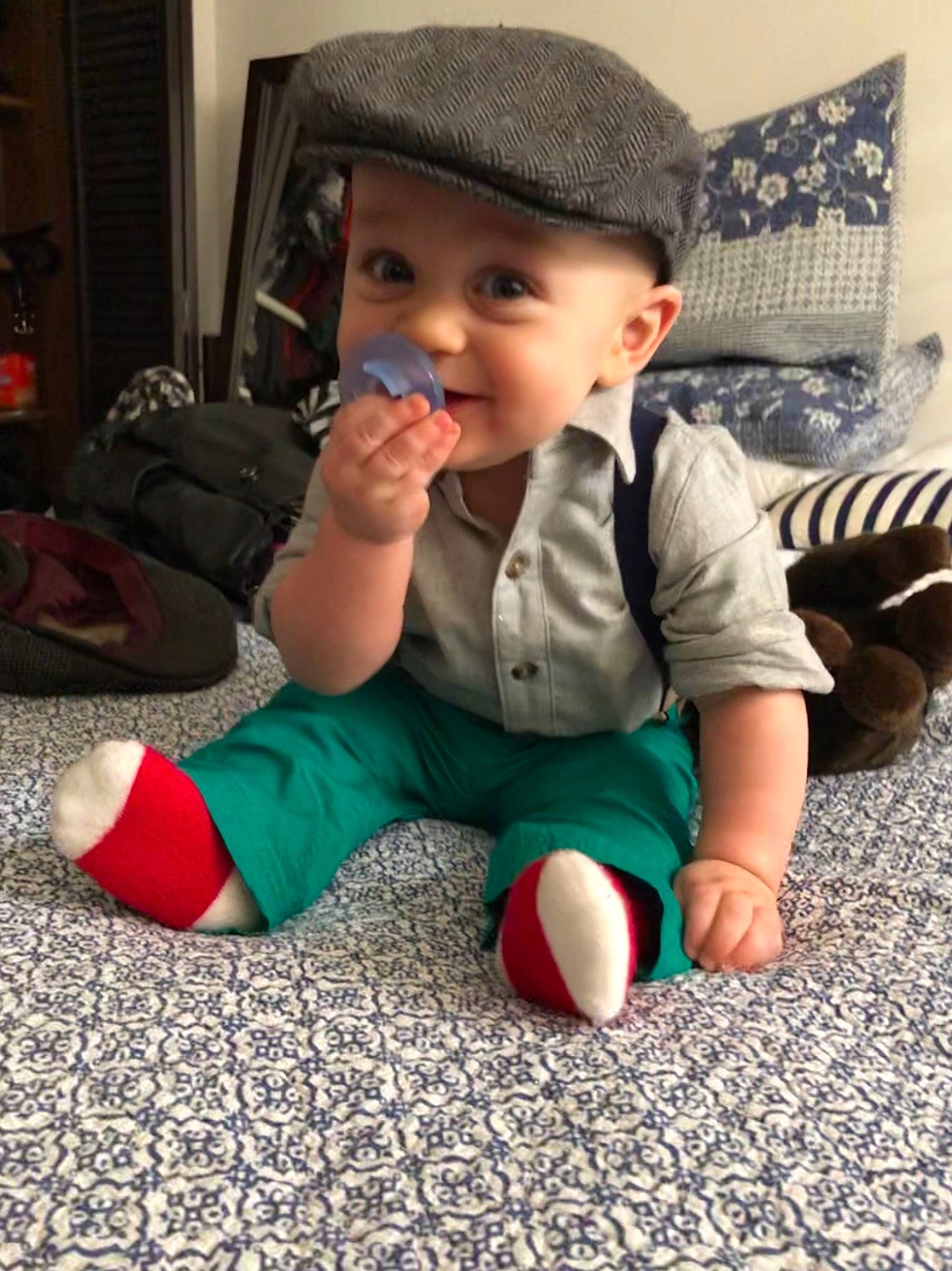 Sullivan is registered to the contest to win money with this photo: arm, boy, child, day, finger, footwear, hand, infant, joy, leg, person, play, product, shoe, sitting, skin, toddler