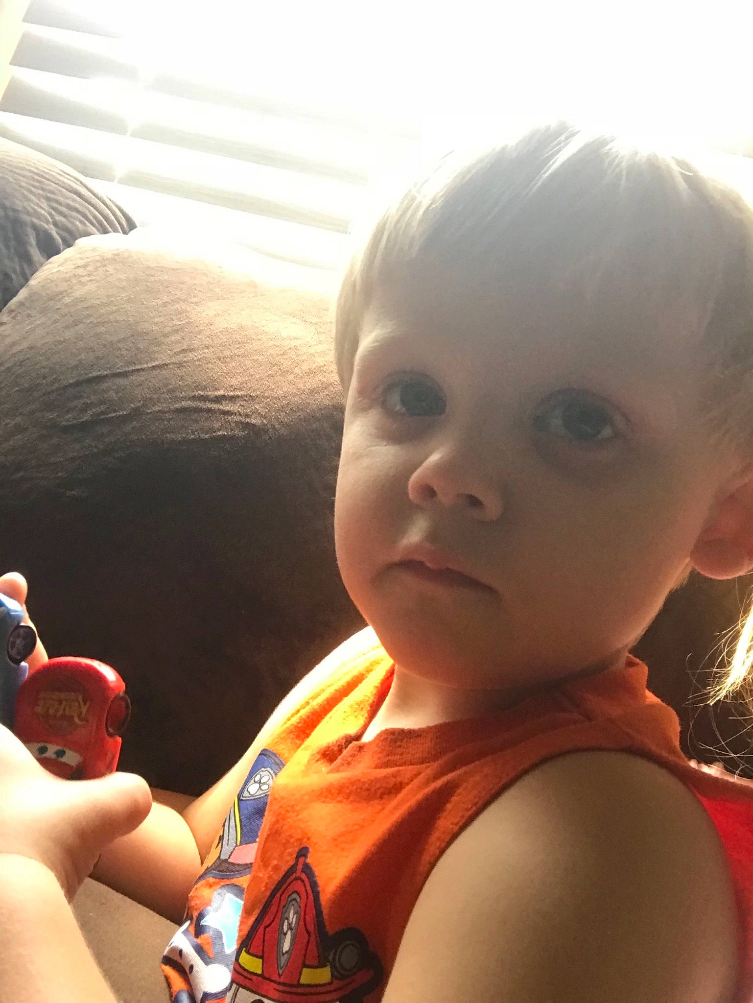 Robert is registered to the contest to win money with this photo: baby, beauty, cheek, child, cool, electronic_device, eye, face, head, light, lip, nose, person, skin, sky, smile, summer, sunlight, technology, toddler