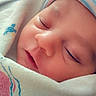 baby, newborn, sleeping, blanket, hat, face, closeup, infant, soft, cute, peaceful, wrapped, portrait, indoors, child, adorable, cozy, headwear, skin, rest