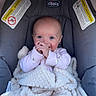 adorable, baby, blanket, blue_eyes, car_seat, chicco, child, clothing, cozy, cute, happy, indoor, infant, newborn, person, portrait, seat, smiling, soft, wrapped