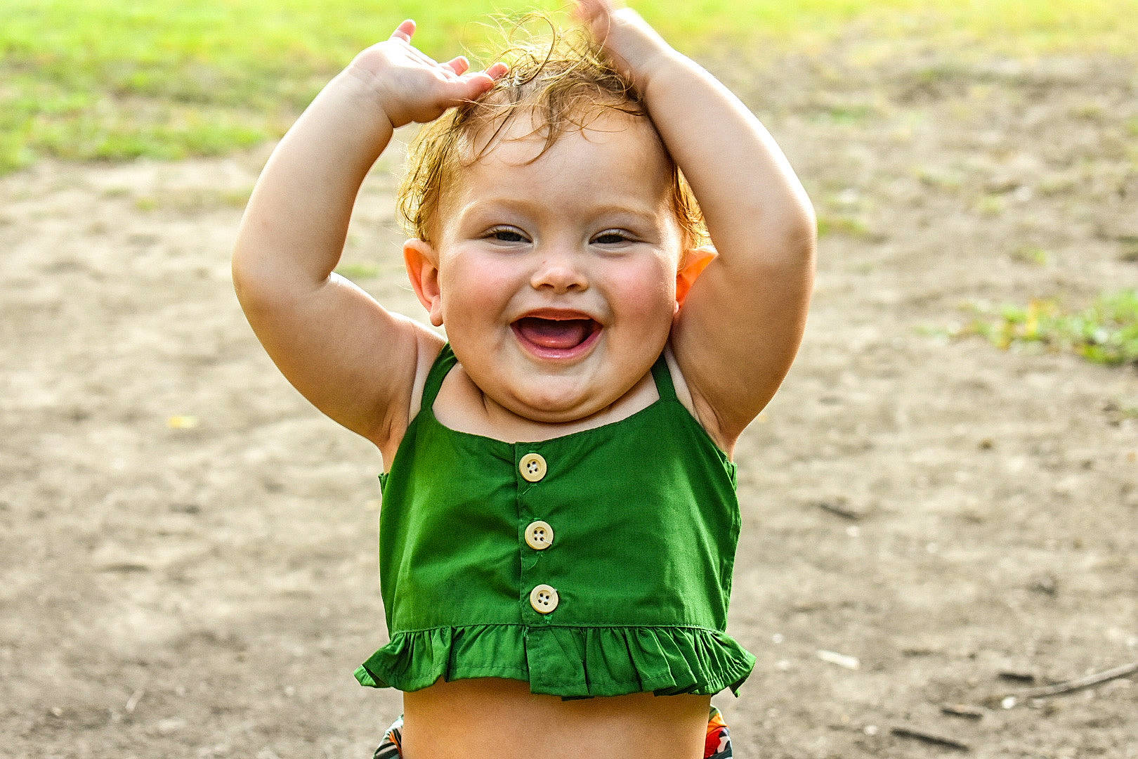 Viktoria joined the competition — help win amazing prizes! baby, blond, child, child_model, face, facial_expression, fun, grass, green, happy, joy, laugh, people_in_nature, person, photography, play, playground, playing_with_kids, skin, smile