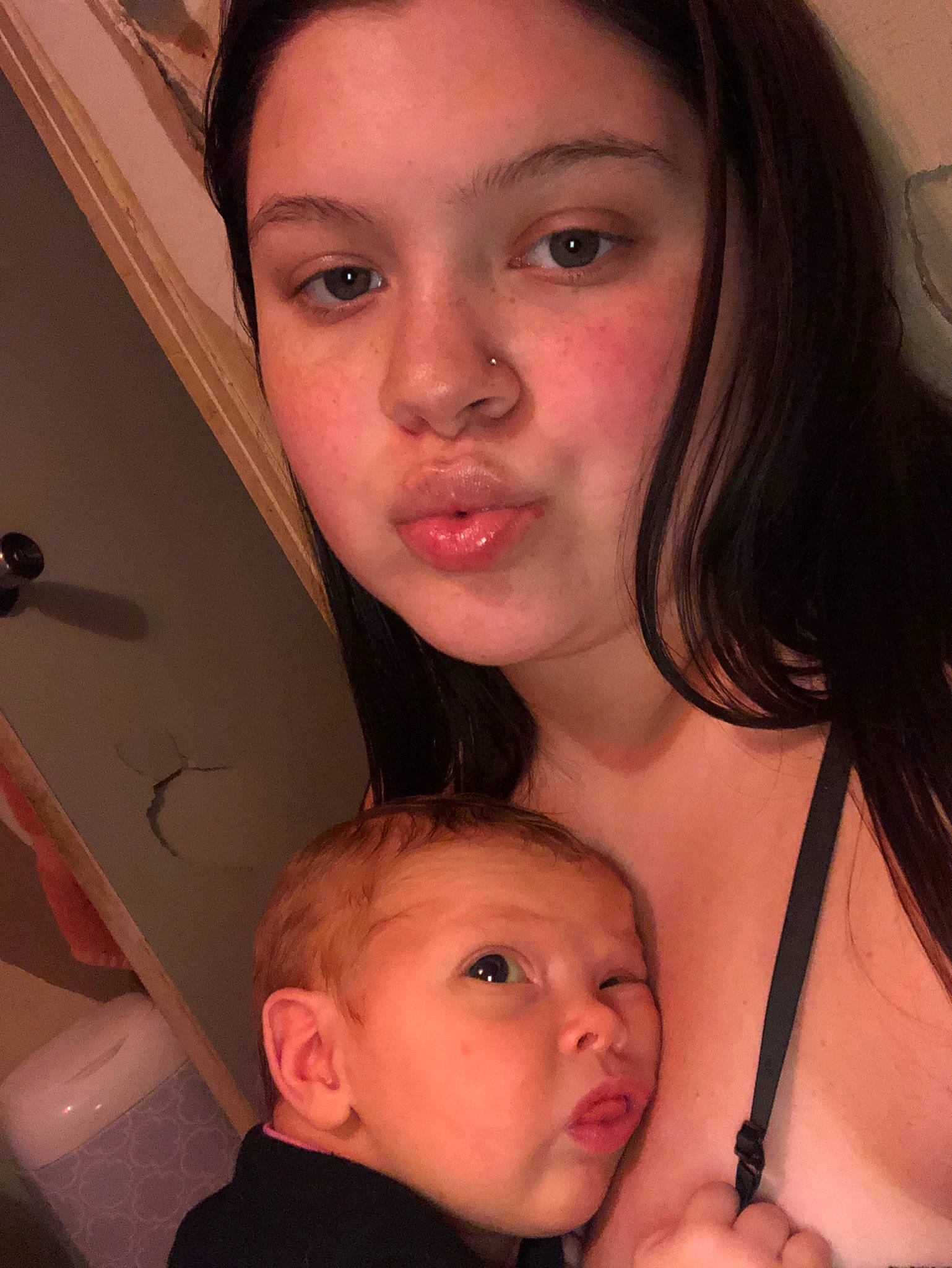 Viktoria joined the competition — help win amazing prizes! black_hair, cheek, chest, child, chin, daughter, eye, eyebrow, face, forehead, head, lip, mother, mouth, neck, nose, person, photography, selfie, skin