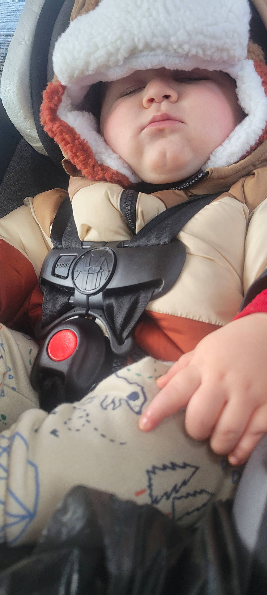 Nathan joined the competition — help win amazing prizes! baby, bodypart, bonnet, clothing, coat, face, finger, glove, hand, hat, head, hood, hoodie, jacket, knitwear, person, photography, portrait, sweater, sweatshirt