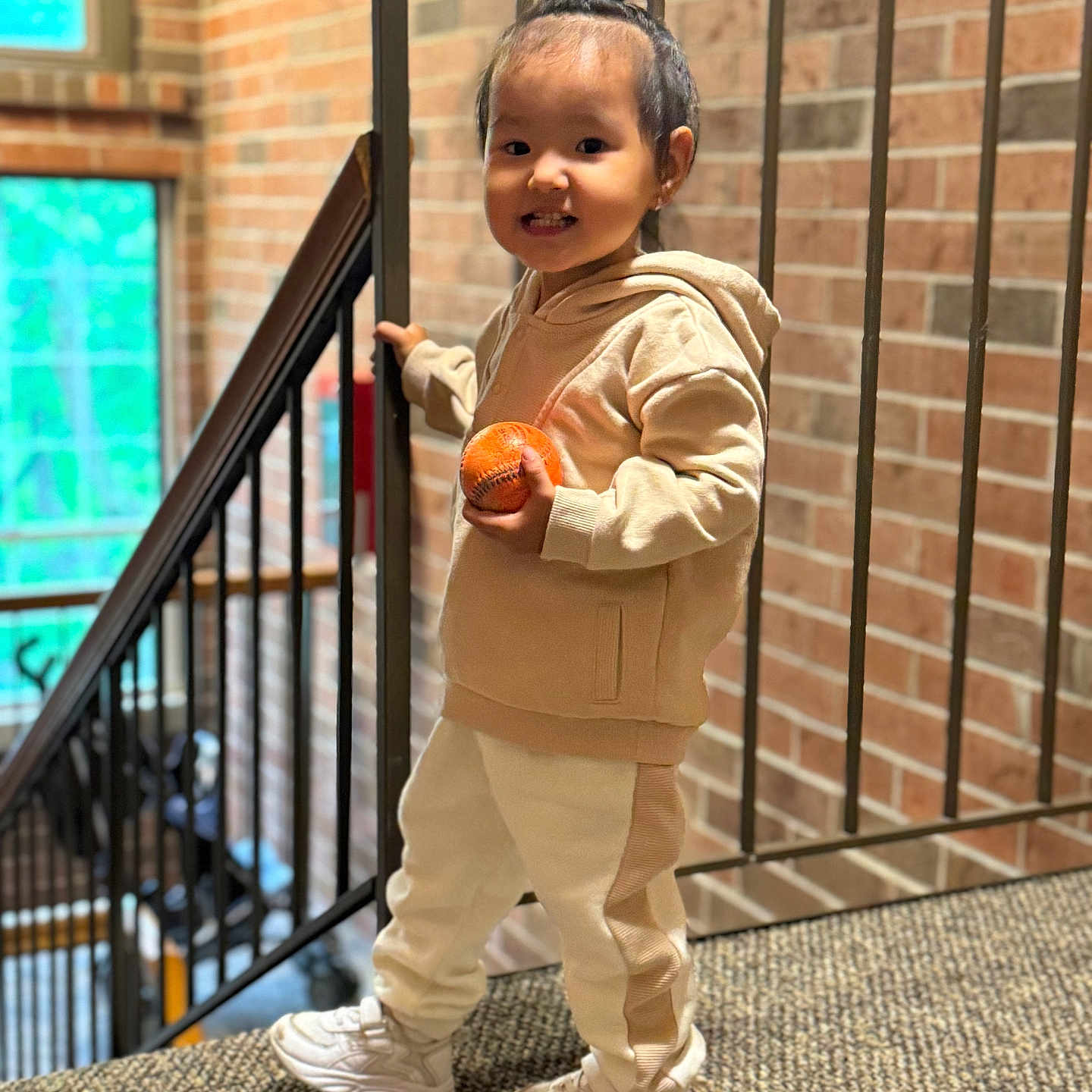 Sabi joined the competition — help win amazing prizes! architecture, ball, baseball, baseballball, boy, building, child, clothing, face, footwear, handrail, head, male, person, photography, portrait, shoe, sleeve, sport, standing