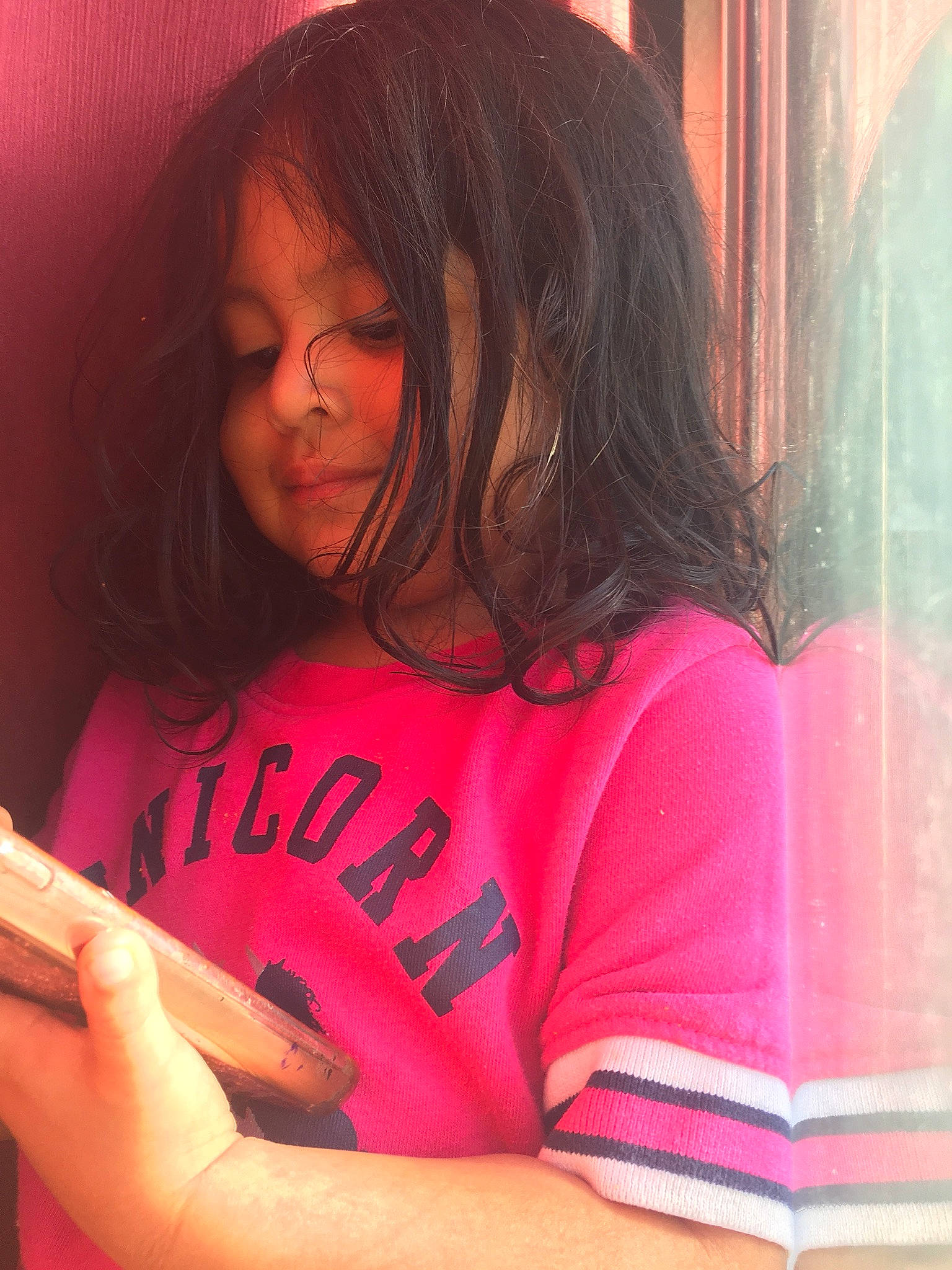 Alexa joined the competition — help win amazing prizes! arm, beauty, black_hair, brown_hair, child, finger, flesh, hair, lip, long_hair, magenta, mouth, person, pink, reading, skin, smile, thigh