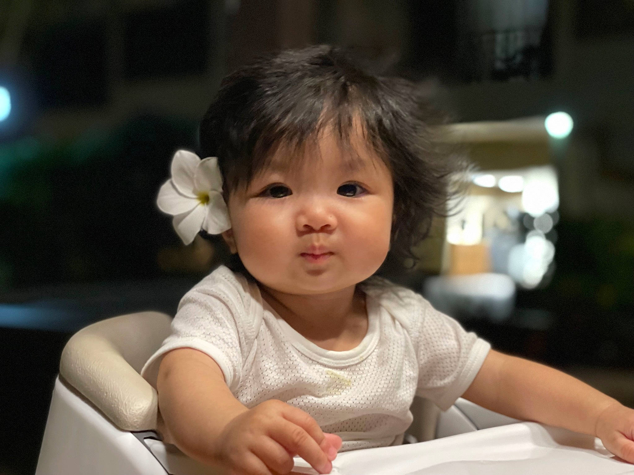 Rowe joined the competition — help win amazing prizes! baby, cheek, child, eyelash, finger, flash_photography, flower, fun, hand, happy, iris, nose, person, petal, plant, portrait_photography, sitting, smile, table, toddler