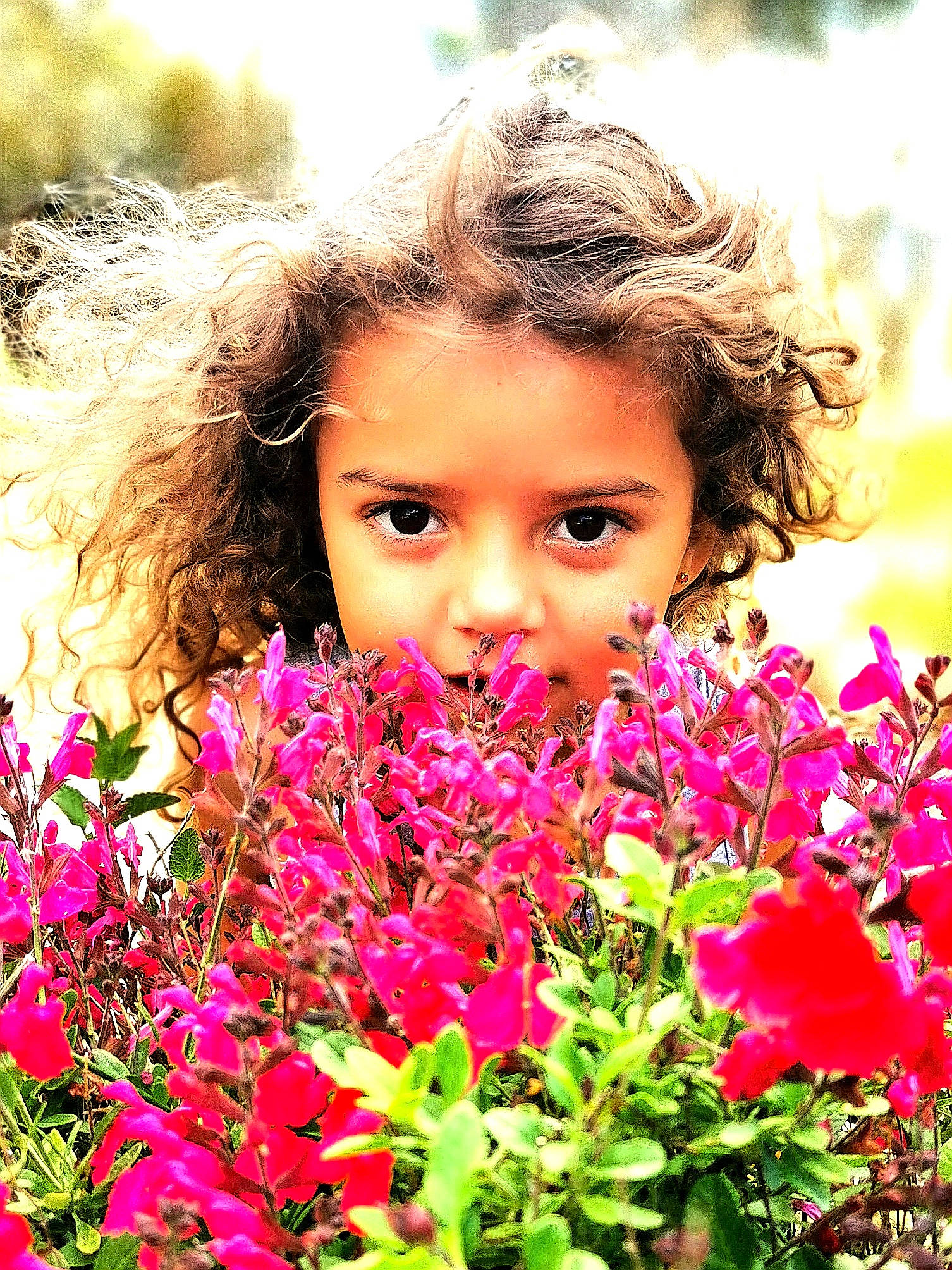 Giuliana a rejoint le concours — aidez-le/la à gagner de superbes lots ! annual_plant, beauty, botany, flower, flowering_plant, grass, groundcover, happy, leaf, magenta, natural_landscape, nature, people_in_nature, person, petal, pink, plant, shrub, terrestrial_plant, toddler