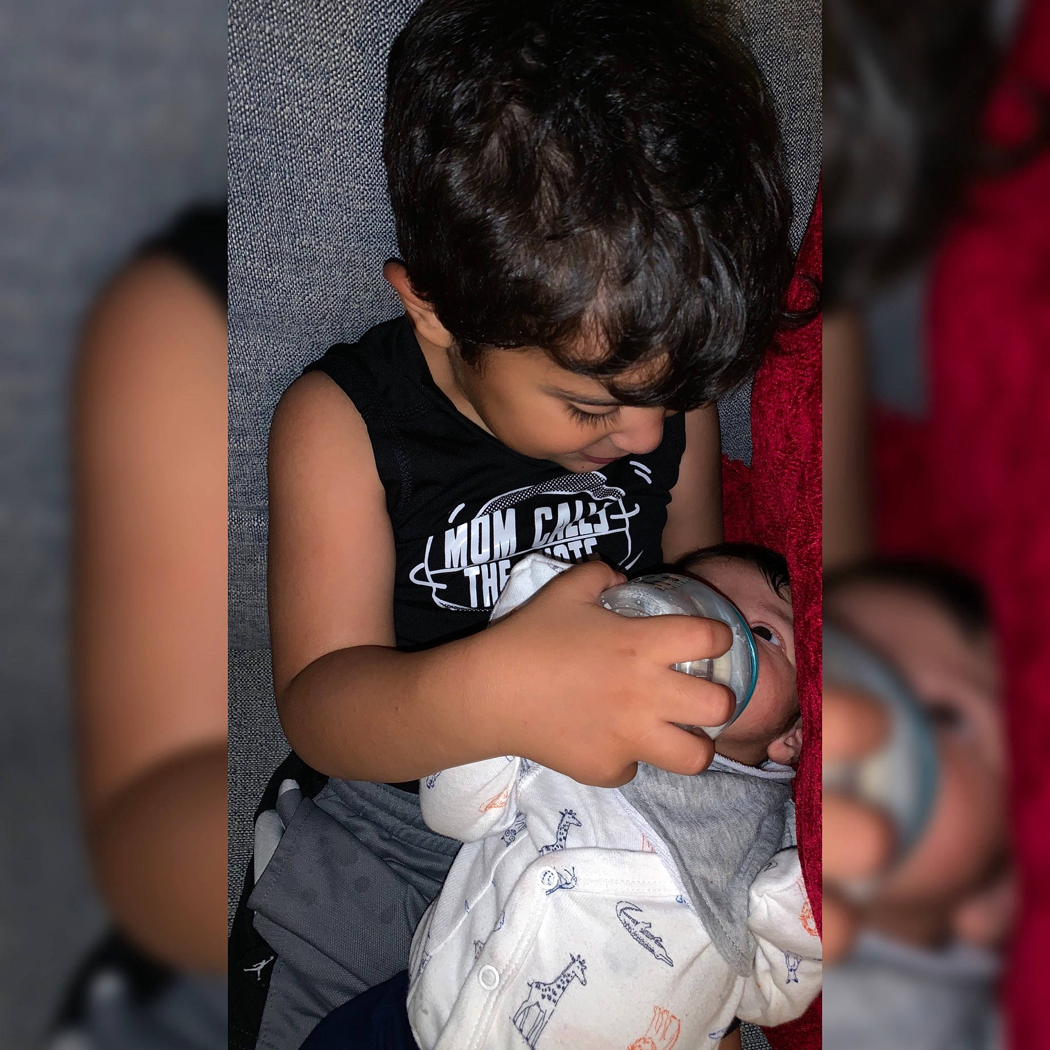 Benji is registered to the contest to win money with this photo: arm, black_hair, child, cool, fun, human, joint, person, play, smile, toddler