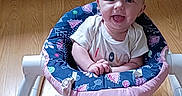 Roselynn joined the competition — help win amazing prizes! baby, baby_walker, bright, child, clothing, colorful, cute, face, floor, happy, indoor, infant, pattern, person, playful, sitting, smiling, toy, wooden_floor, young