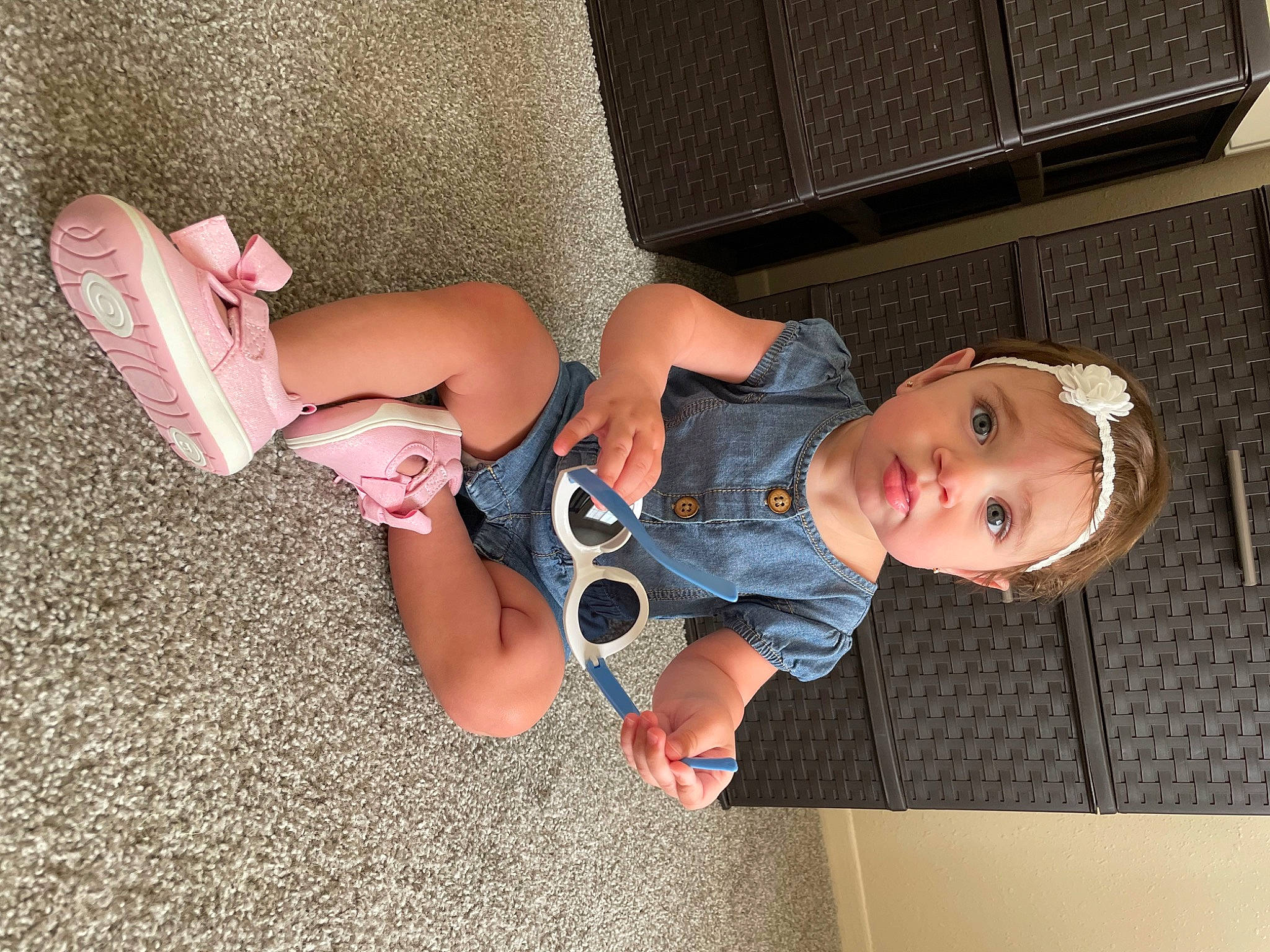 Kamila is registered to the contest to win money with this photo: baby_toddler_clothing, child, comfort, dress, elbow, facial_expression, finger, fun, human_body, joint, knee, lap, leg, mouth, person, product, skin, thigh, thumb, toddler