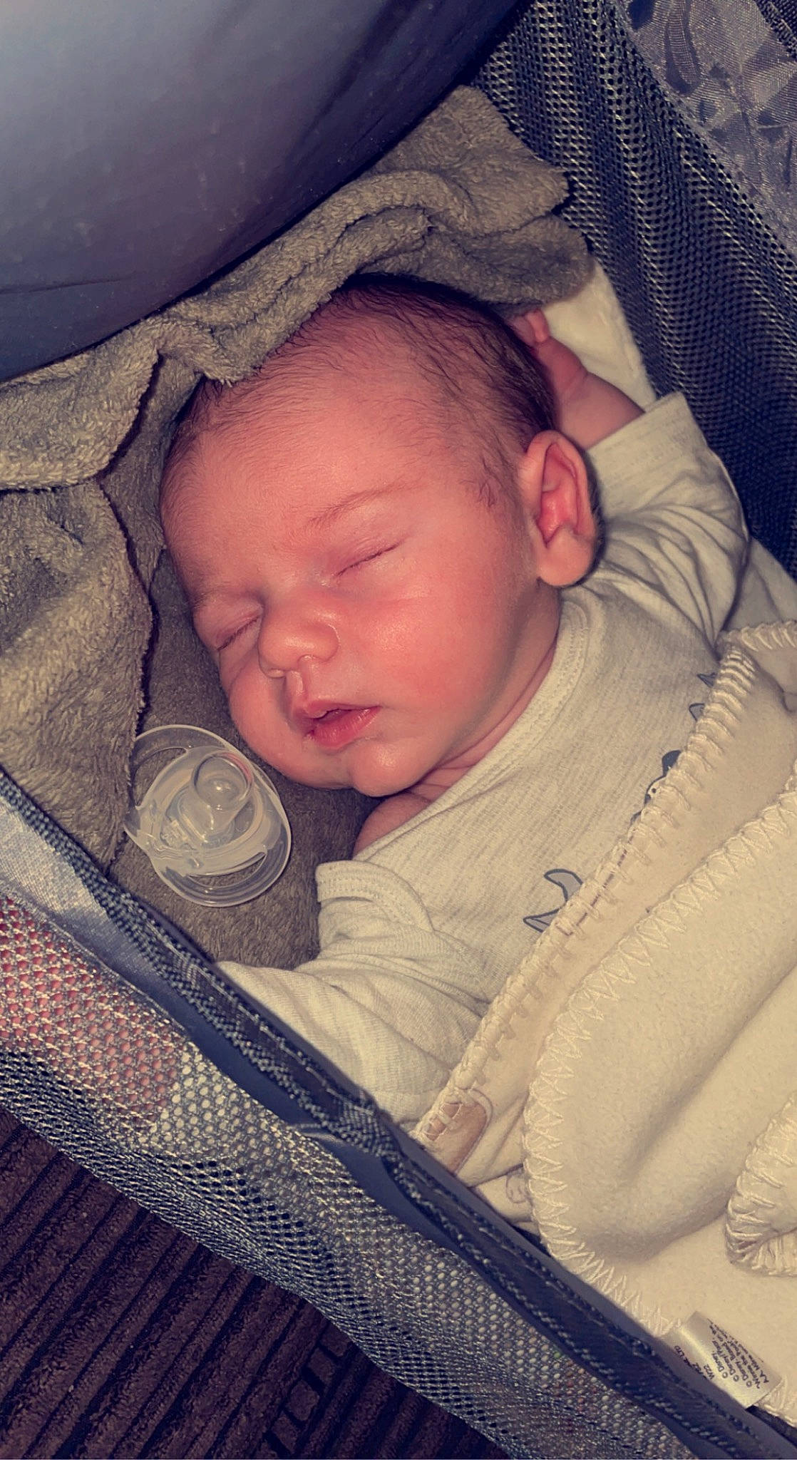 Hunter is registered to the contest to win money with this photo: baby, baby_sleeping, baby_toddler_clothing, cheek, chin, comfort, cool, eye, eyebrow, finger, head, iris, linens, mammal, mouth, nose, person, skin, sleeve, toddler