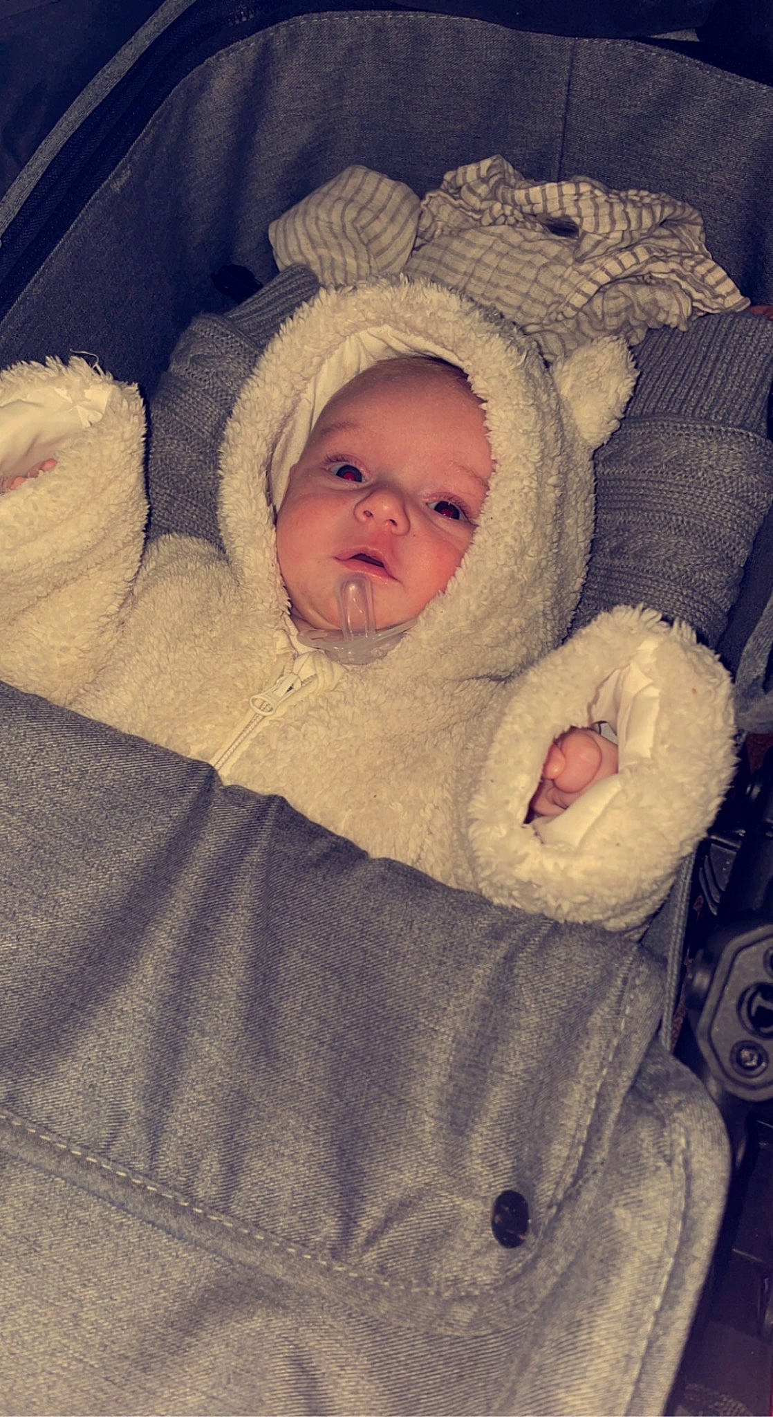 Hunter is registered to the contest to win money with this photo: baby, baby_products, baby_sleeping, baby_toddler_clothing, bedtime, cheek, child, comfort, fur, head, linens, nap, person, skin, sleep, sleeve, toddler