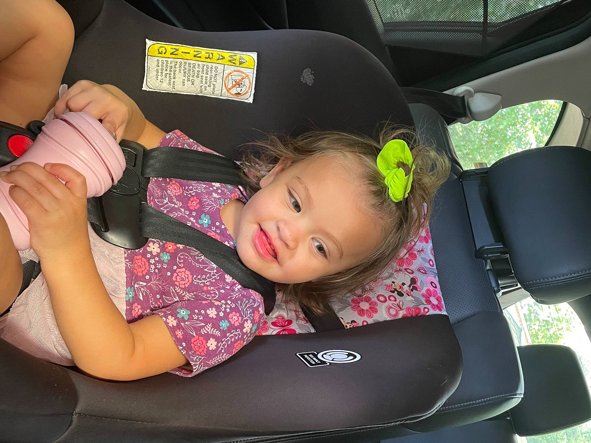 Alison is registered to the contest to win money with this photo: auto_part, baby_carriage, baby_products, baby_toddler_clothing, car, car_seat, car_seat_cover, child, comfort, family_car, fun, head_restraint, motor_vehicle, person, product, seat_belt, sitting, smile, toddler, vehicle
