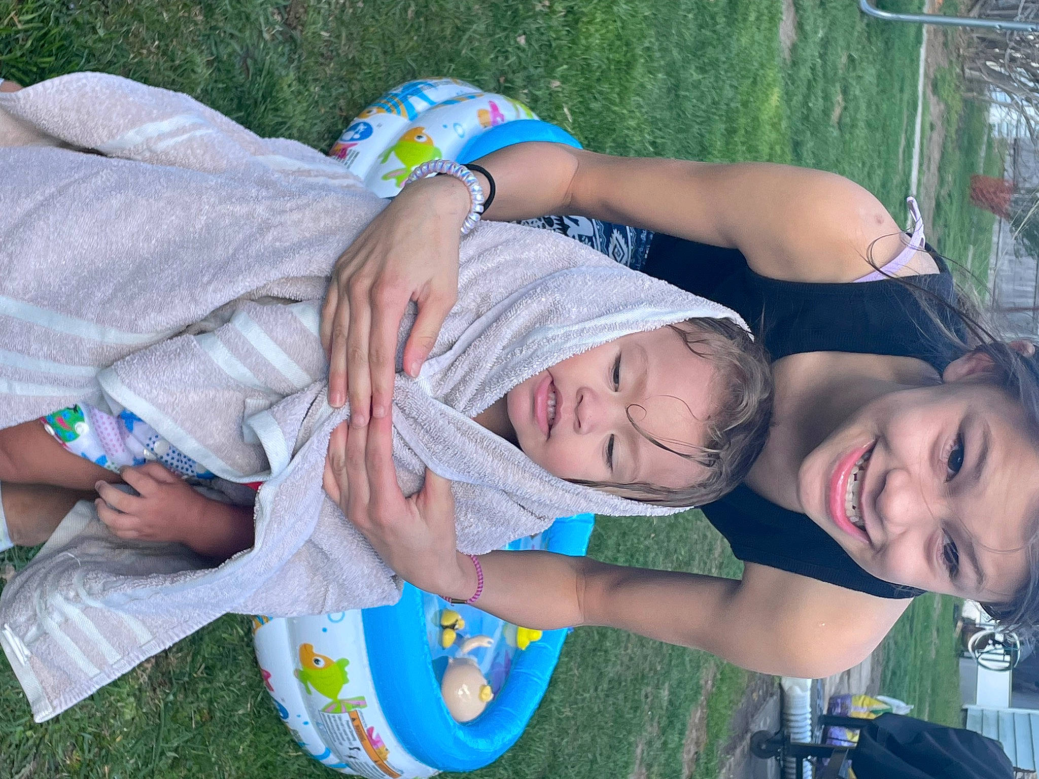 Arianna Deleon is registered to the contest to win money with this photo: arm, baby, blue, child, event, fun, grass, green, happy, joy, lawn, leisure, people_in_nature, person, plant, recreation, smile, spring, summer, sunglasses