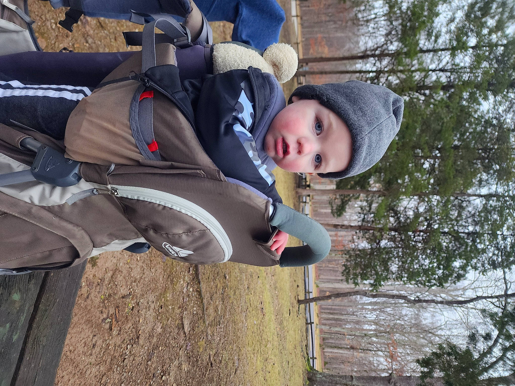 Waylin joined the competition — help win amazing prizes! baby, baby_products, carmine, child, comfort, hat, headwear, person, plant, recreation, toddler, tree, windbreaker, winter