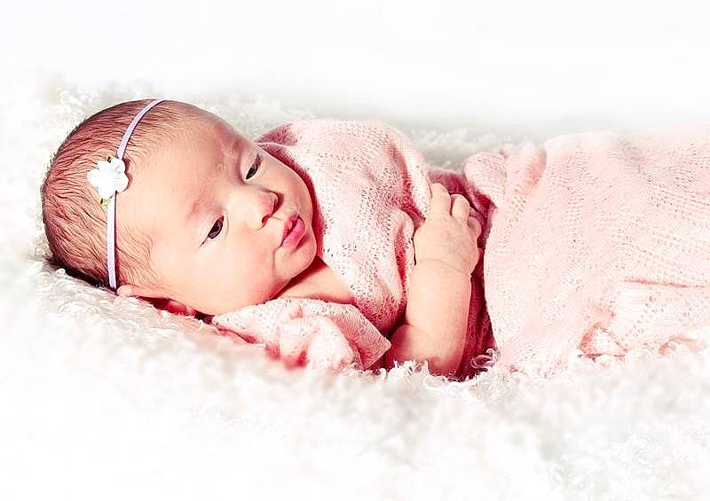 Hannah joined the competition — help win amazing prizes! beauty, cheek, child, close_up, girl, hair_accessory, infant, lip, person, product, skin, sleep, smile, textile, toddler