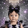 baby, child, tutu, headband, bow, dress, chandelier, sparkle, glitter, portrait, cute, smiling, fashion, purple, black, white, face, eyes, infant, studio