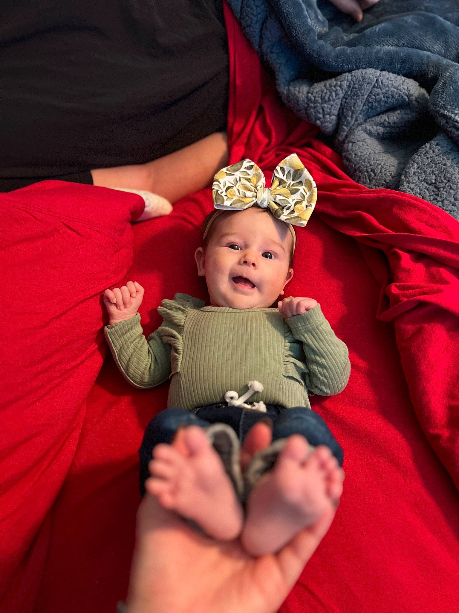 Aspen joined the competition — help win amazing prizes! abdomen, baby, baby_toddler_clothing, costume_hat, event, eye, finger, flash_photography, gesture, hand, happy, hat, head, jewellery, lap, magenta, person, red, sitting, toddler