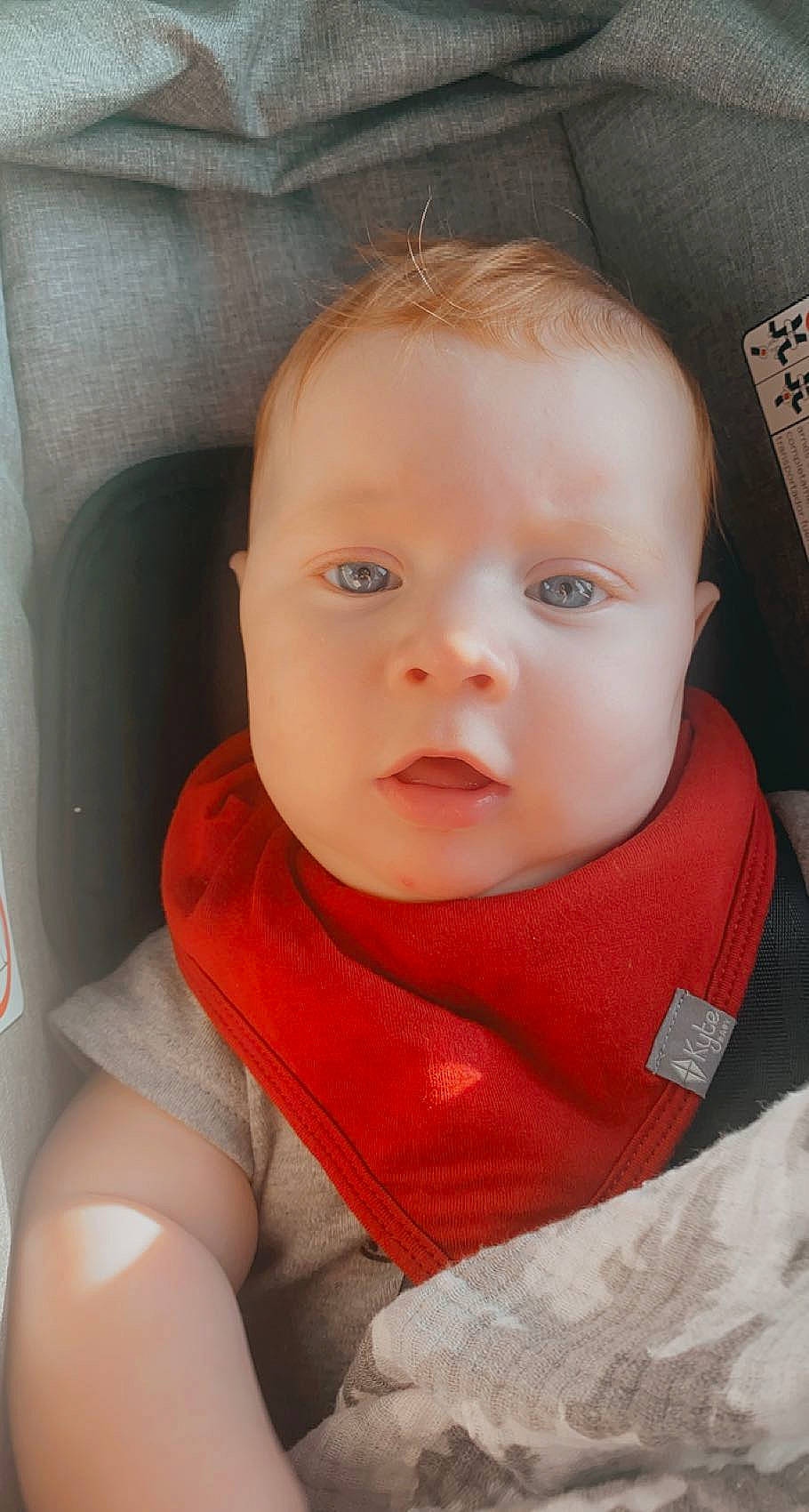 Grayson is registered to the contest to win money with this photo: baby, baby_toddler_clothing, cheek, chin, collar, comfort, cool, ear, eye, eyebrow, forehead, hair, head, iris, lip, mouth, nose, person, skin, sleeve