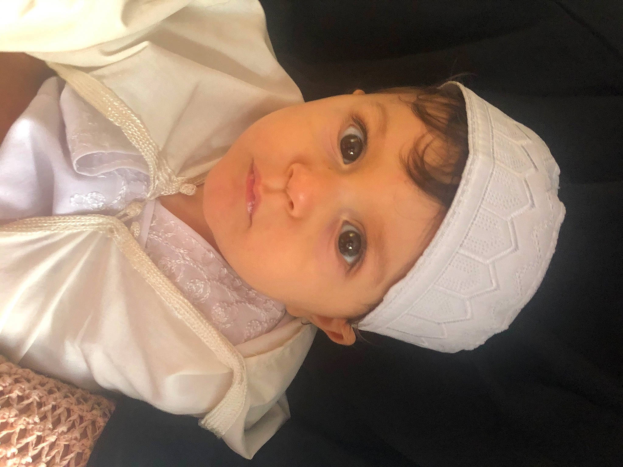 Ibrahim participe au concours pour gagner de l&#x27;argent avec cette photo : baby, cheek, child, chin, eye, happy, head, headwear, mouth, neck, nose, person, skin, toddler, white